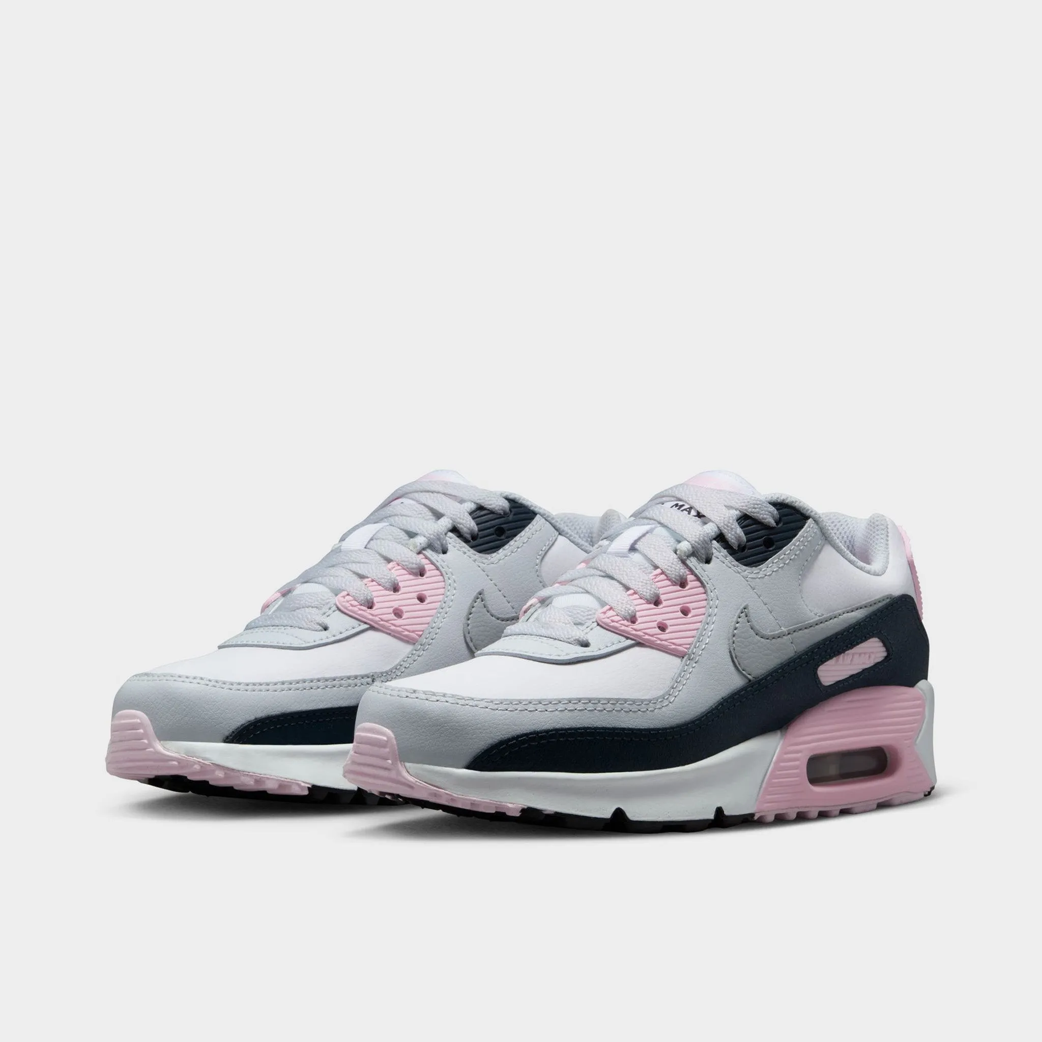 running in a coral reef area shoes Bold Patterns Nike Air Max 90 LTR GS White / Wolf Grey - Pink Foam