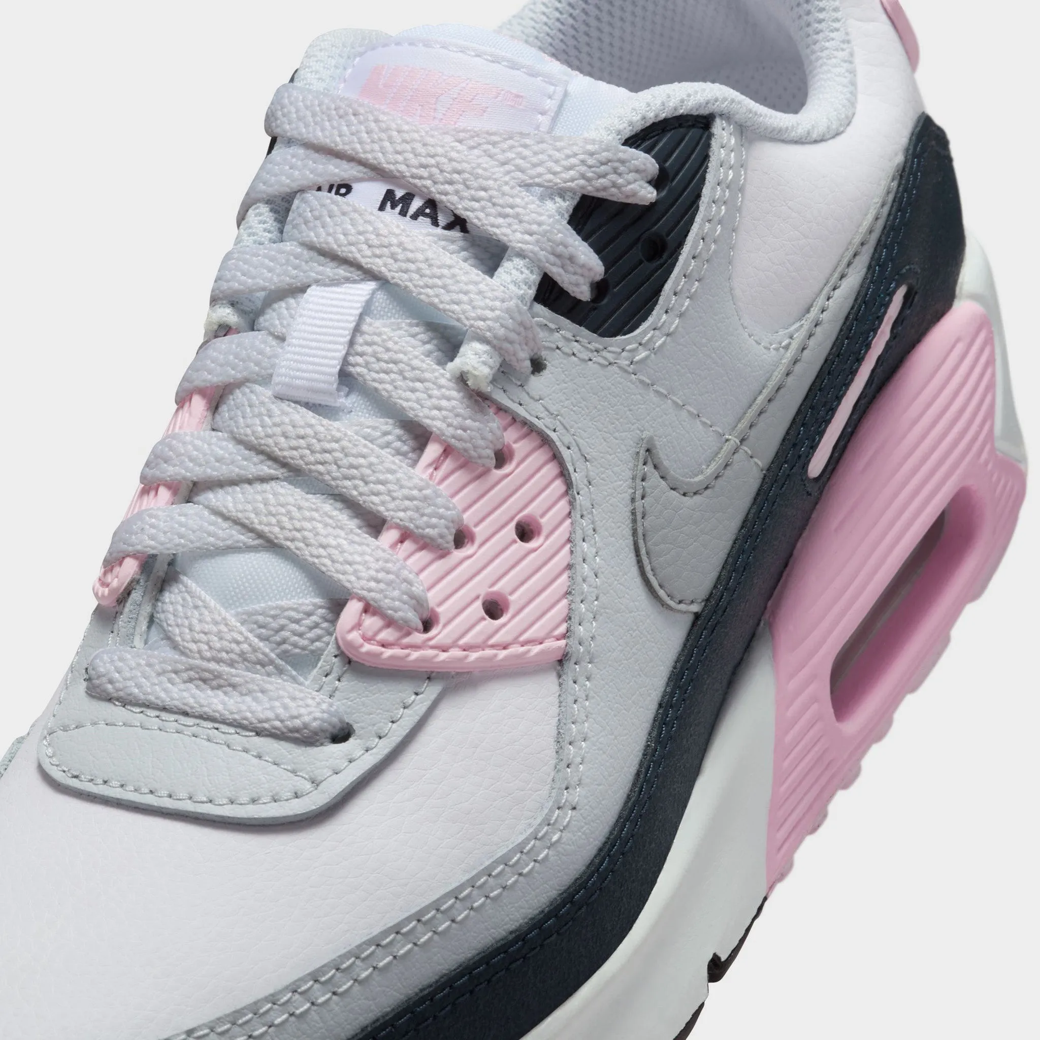 pre - molded - fit shoes Nike Air Max 90 LTR GS White / Wolf Grey - Pink Foam