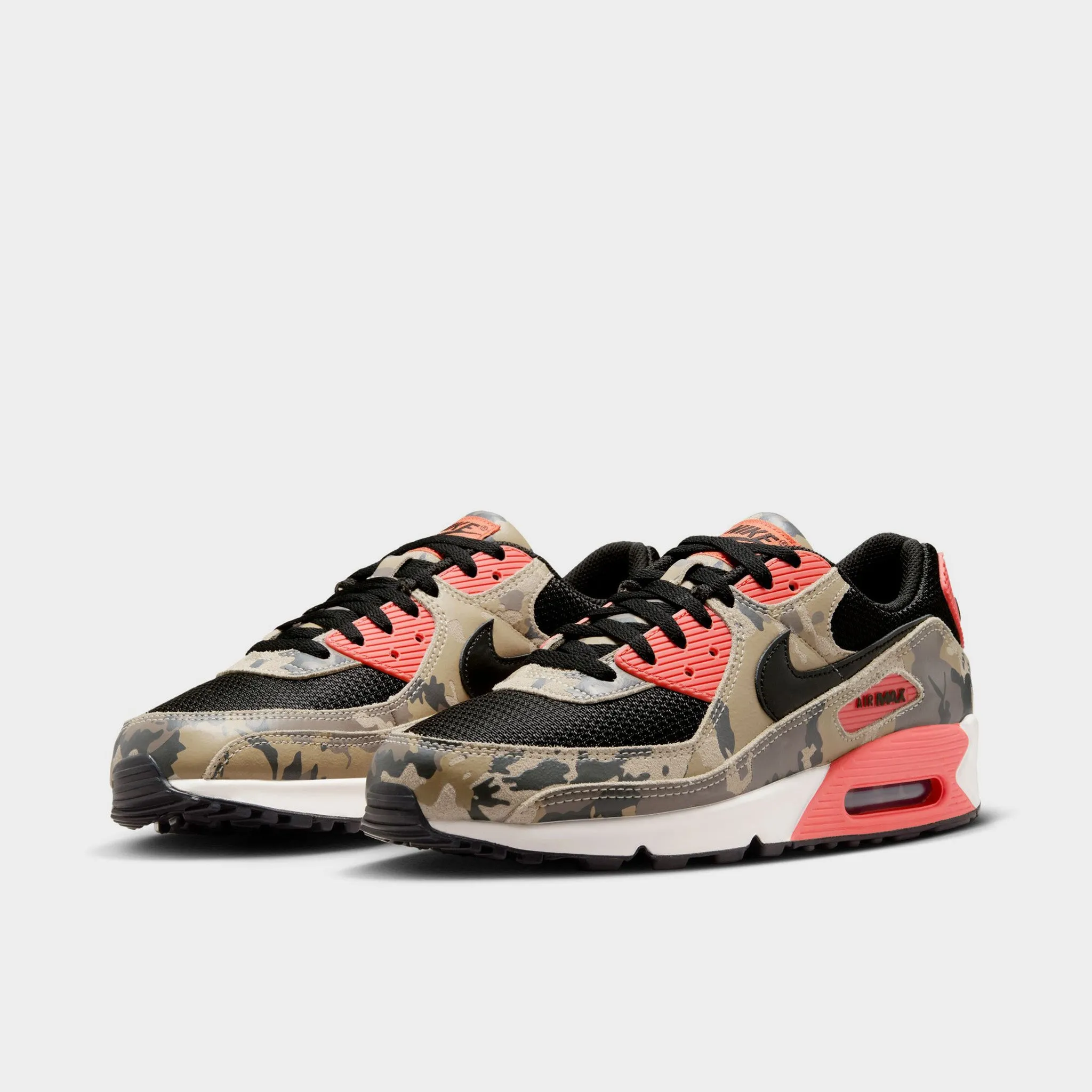 Nike Air Max 90 PRM Light Khaki / Black - Magic Ember rigid midsole shoes