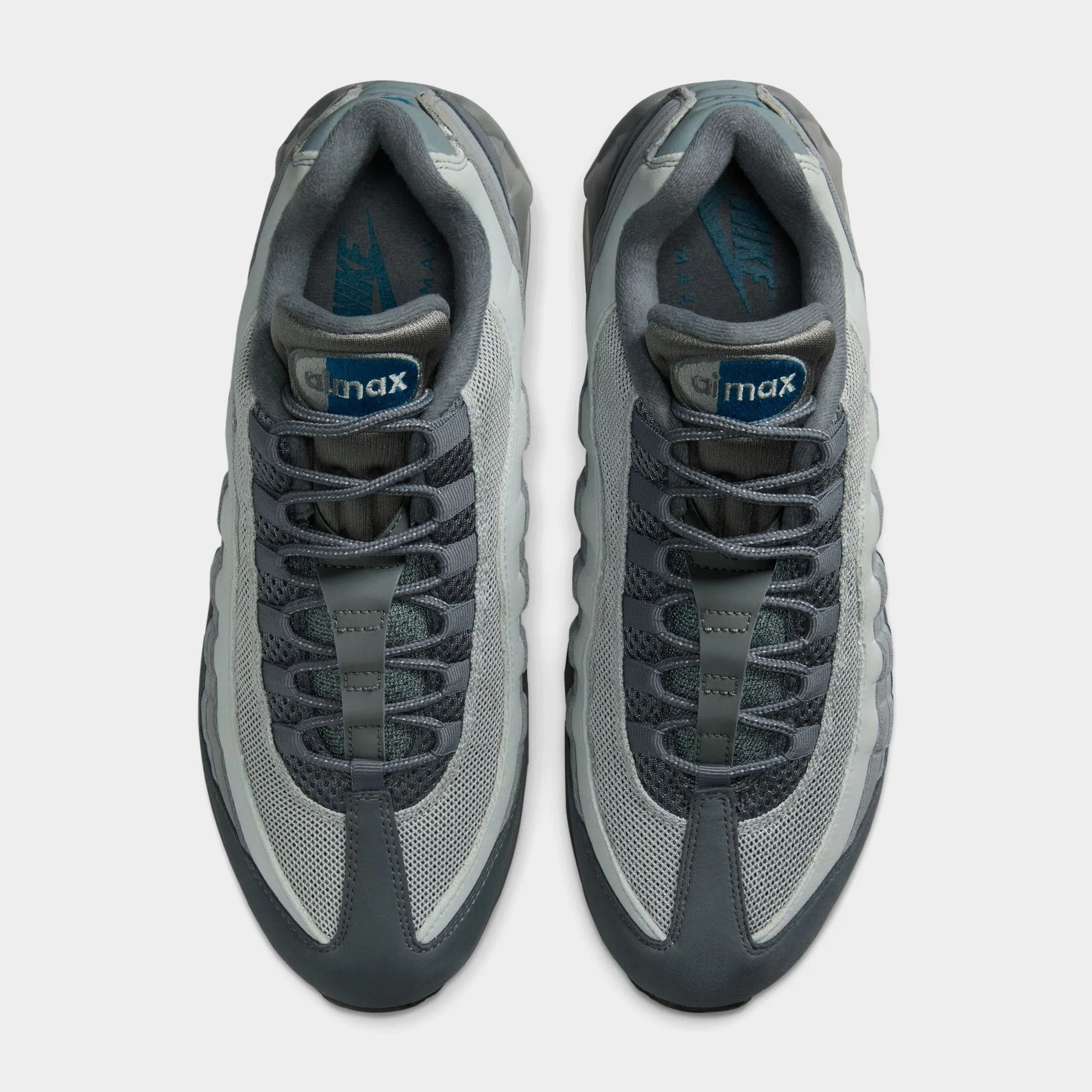 Nike Air Max 95 OG Smoke Grey / Green Abyss - Wolf Grey running in a road race shoes commemorative shoes