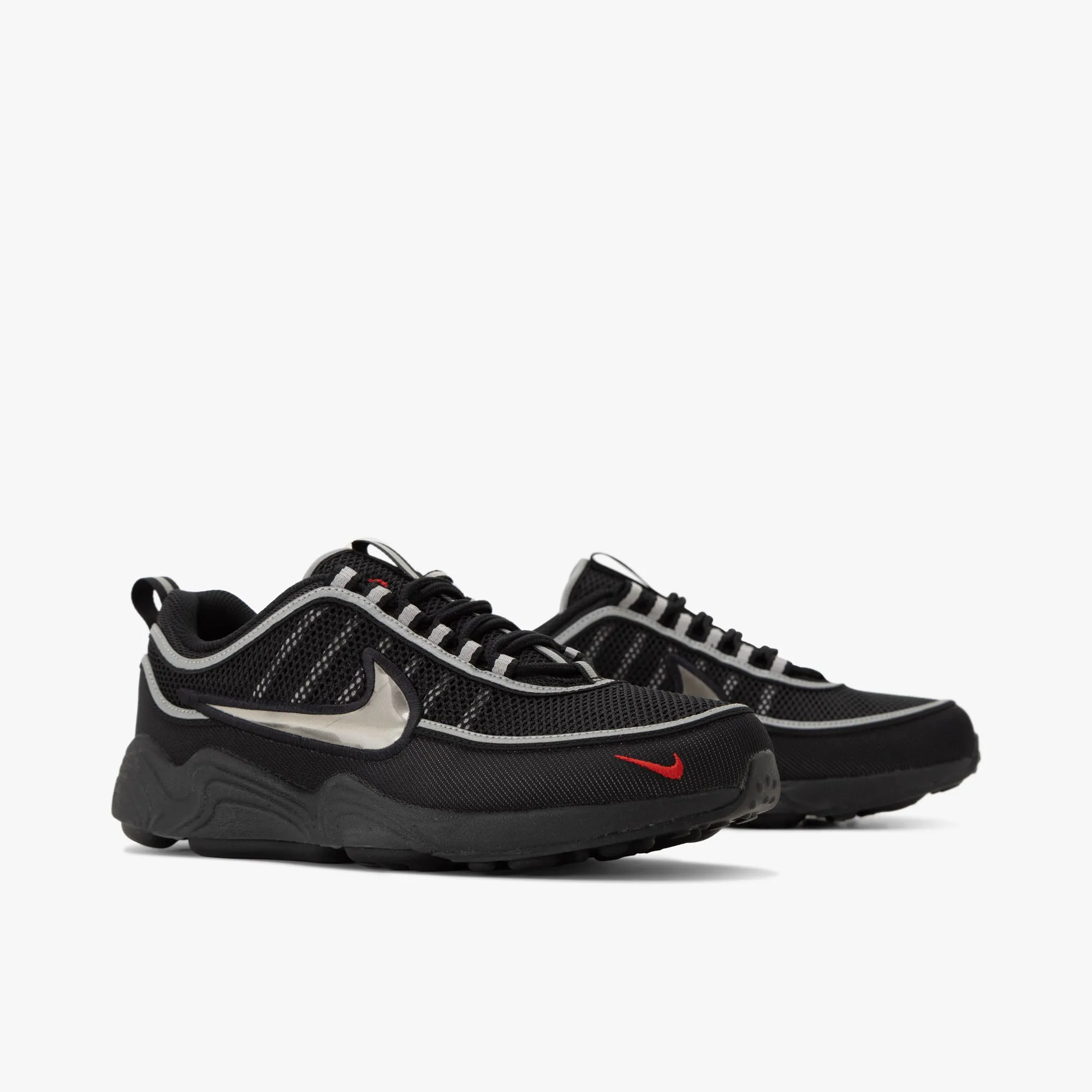 Nike Air Zoom Spiridon SP / Black / Black - Metallic Silver Slip Ride Comfortable Insole