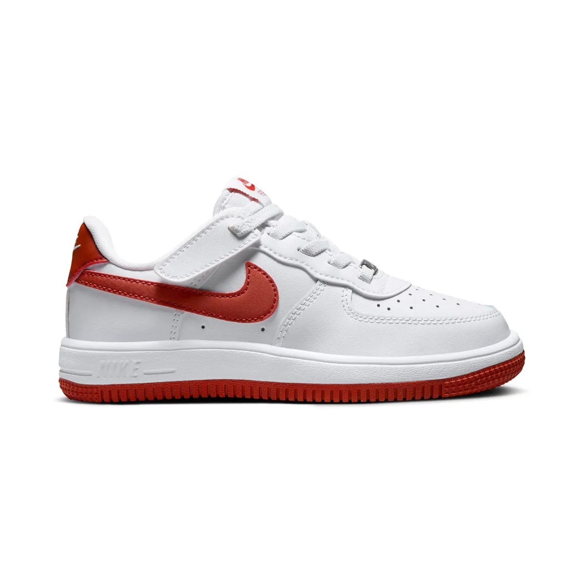 Nike Force 1 Low EasyOn 'White Dragon Red' Little Kids' Shoes Foam Cushioning