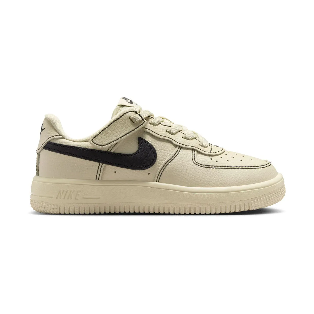Anytime Go Nike Force 1 Low LV8 EasyOn 'Light Khaki & Black' Little Kids' Shoes