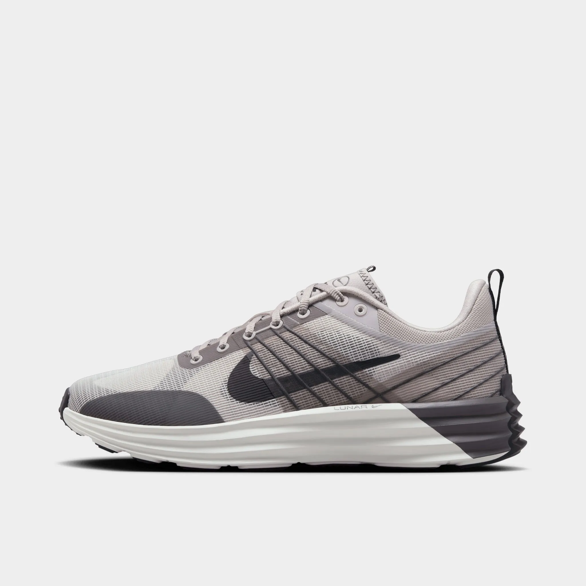 rocker - sole running wear Injury prevention Nike Lunar Roam College Grey / Black - Light Orewood Brown