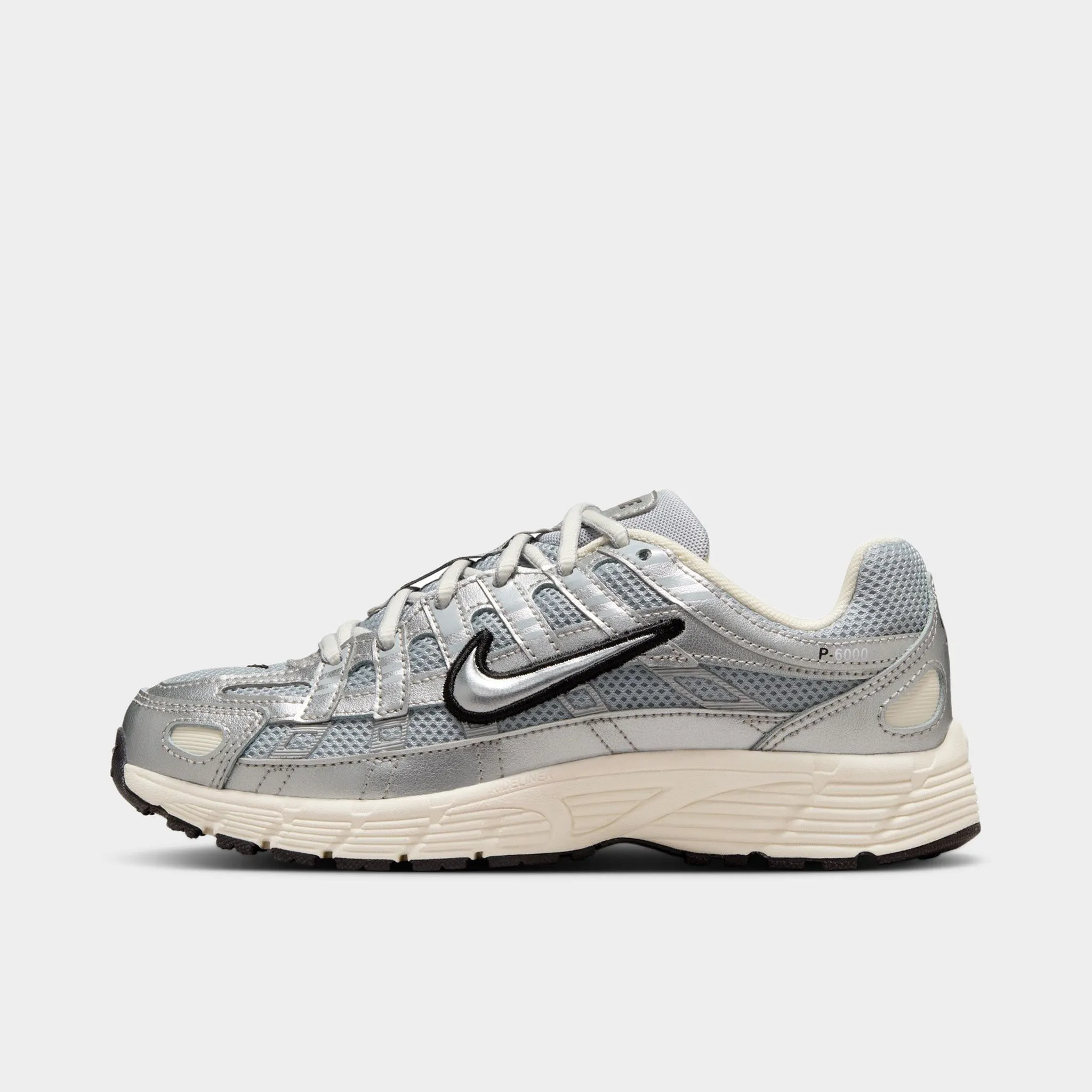 Nike P-6000 GS Metallic Silver / Black Power Play Non Slip Inner Lining