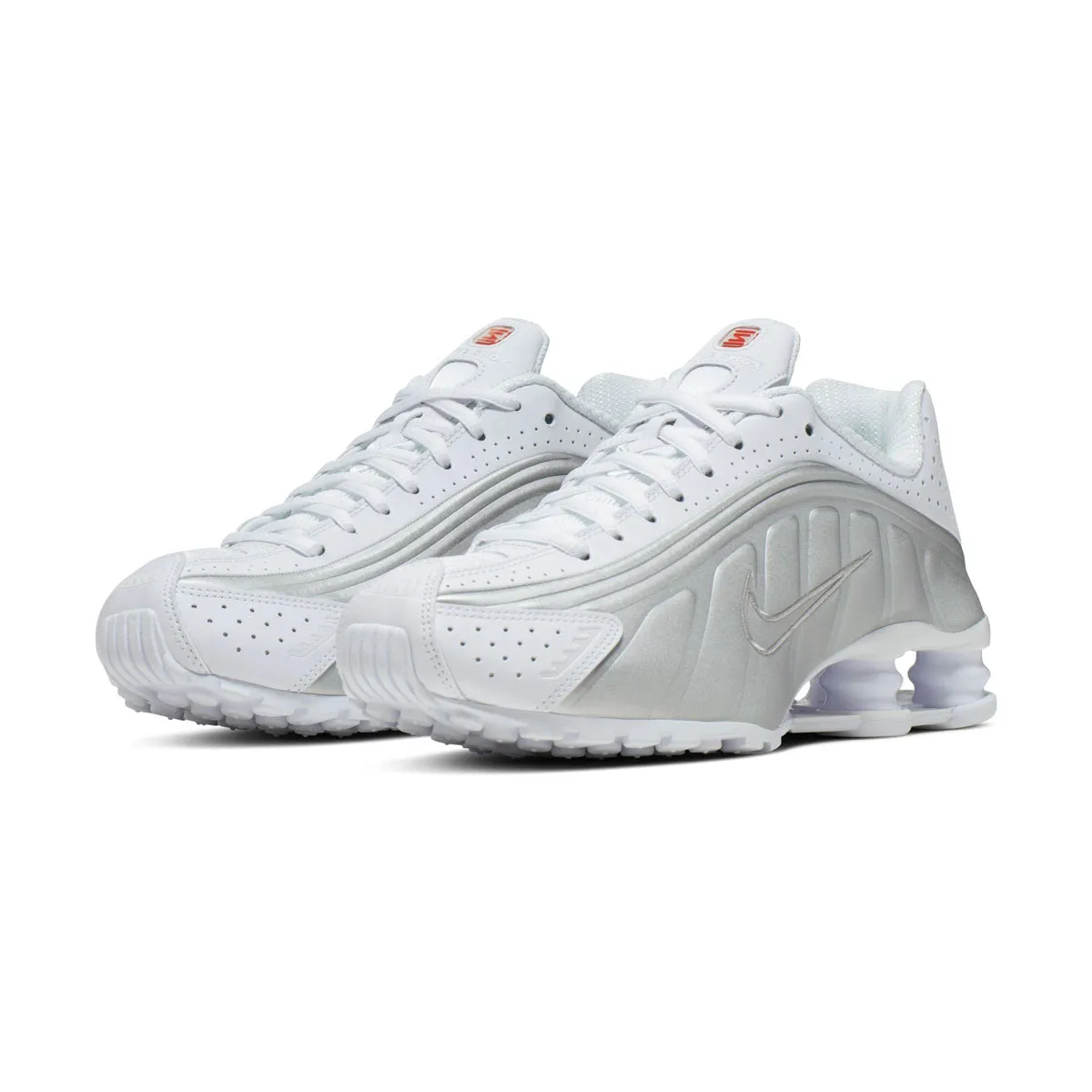 Nike Shox R4 'White Metallic Silver' Women's Shoes ComfortFit Stable Wear
