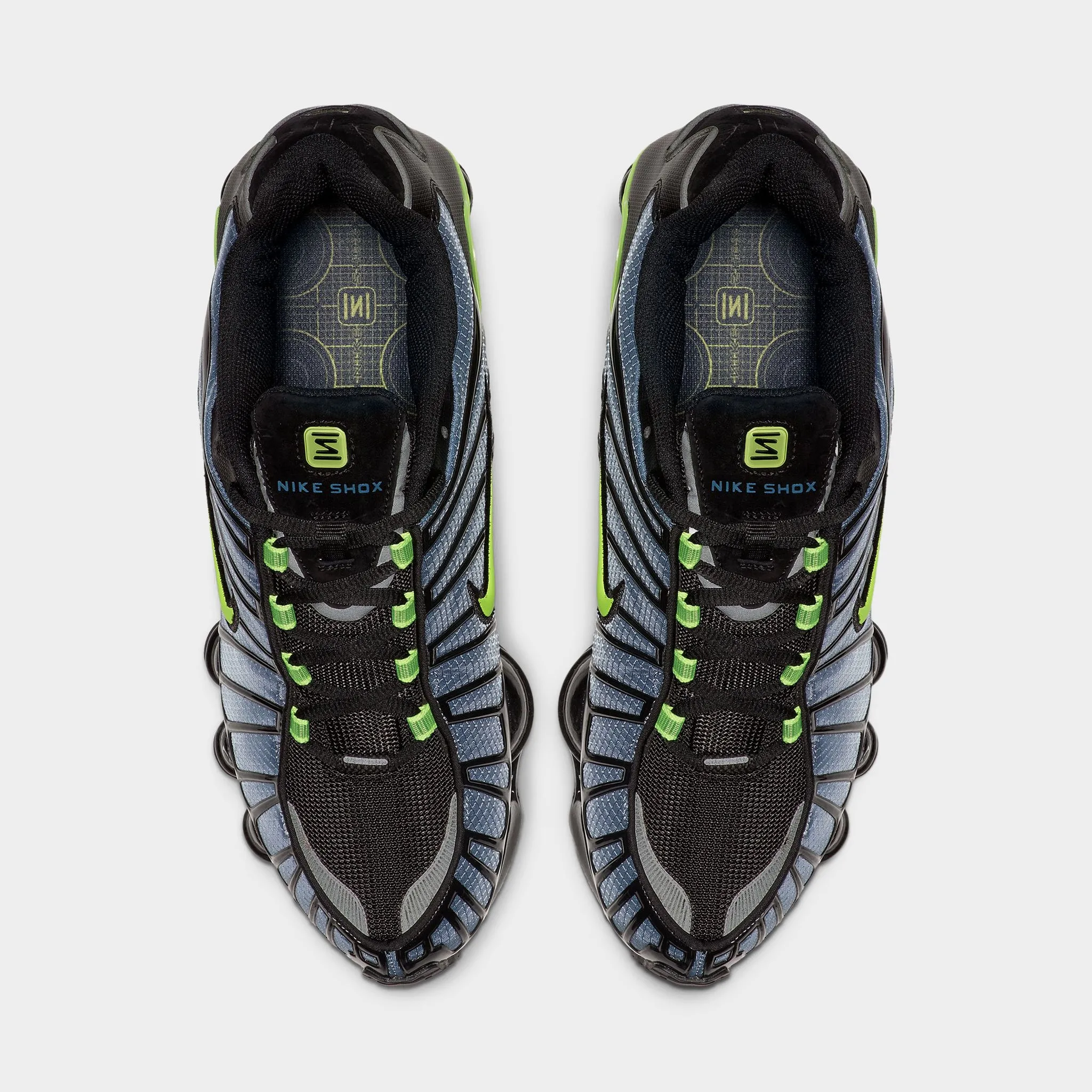Nike Shox TL Thunderstorm / Volt - Black grippy sole shoes joint mobility