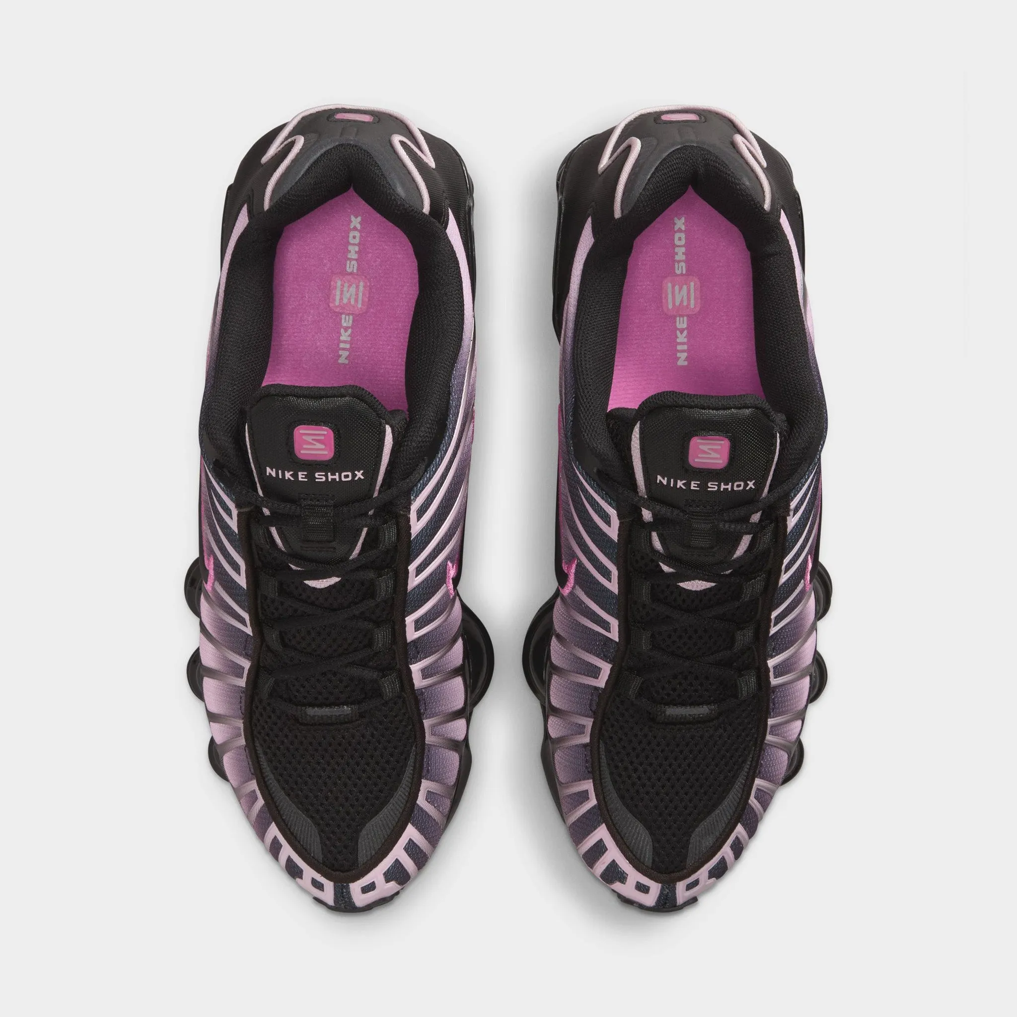 Nike Women's Shox TL Black / Black - Playful Pink running shoes with removable insoles Roll Bar