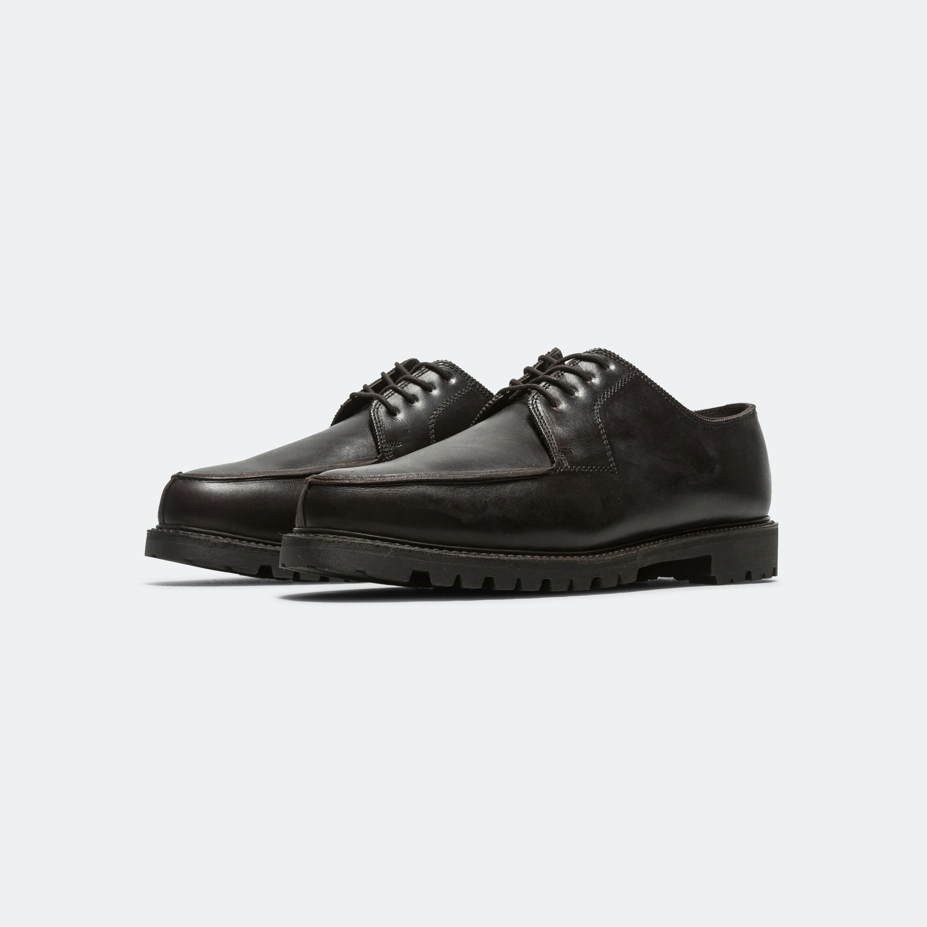 Comfort Run Lace Up Shoes - Mocca Leather