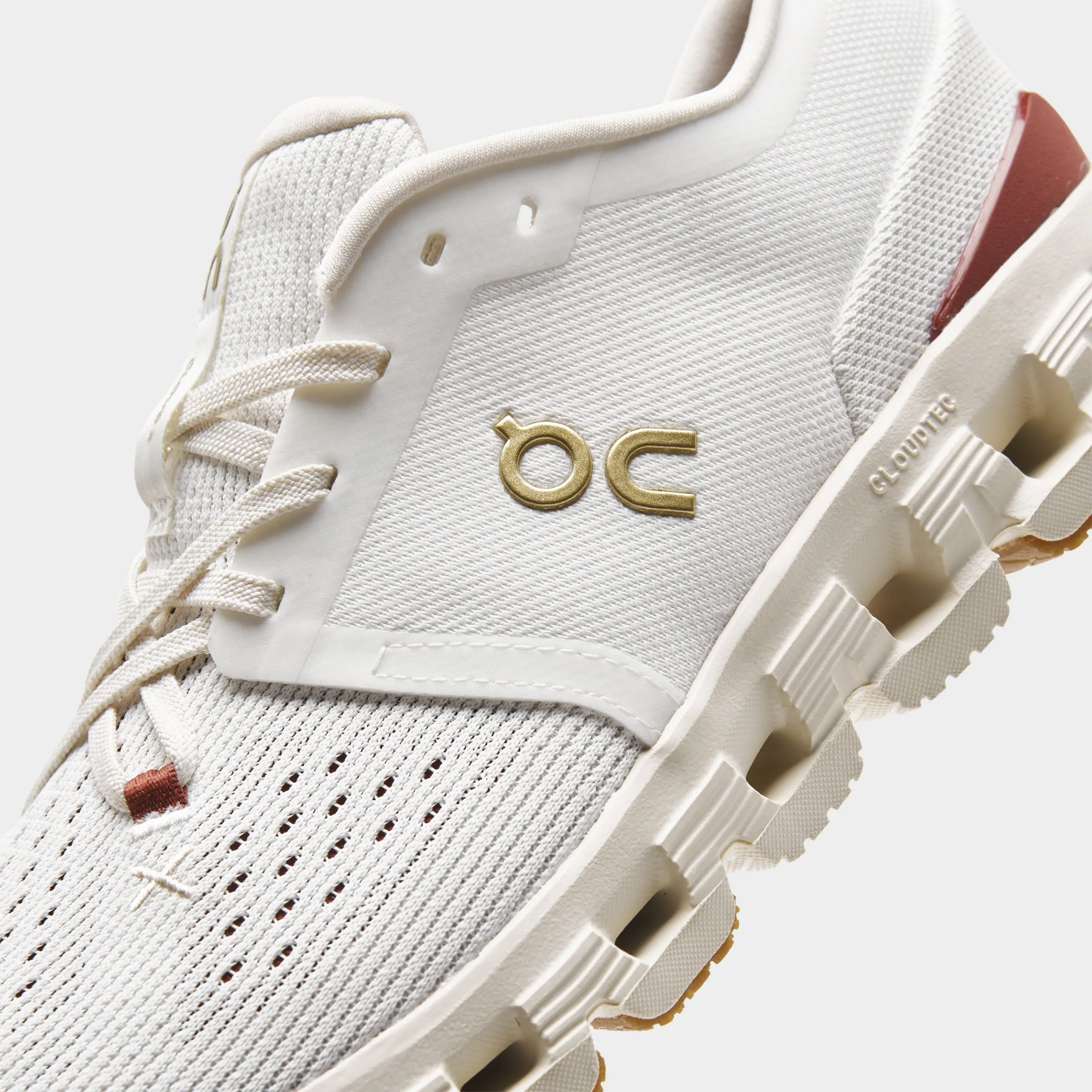 On Cloud X 4 Ivory / Cream QuickDryFabric full - length midsole running shoes