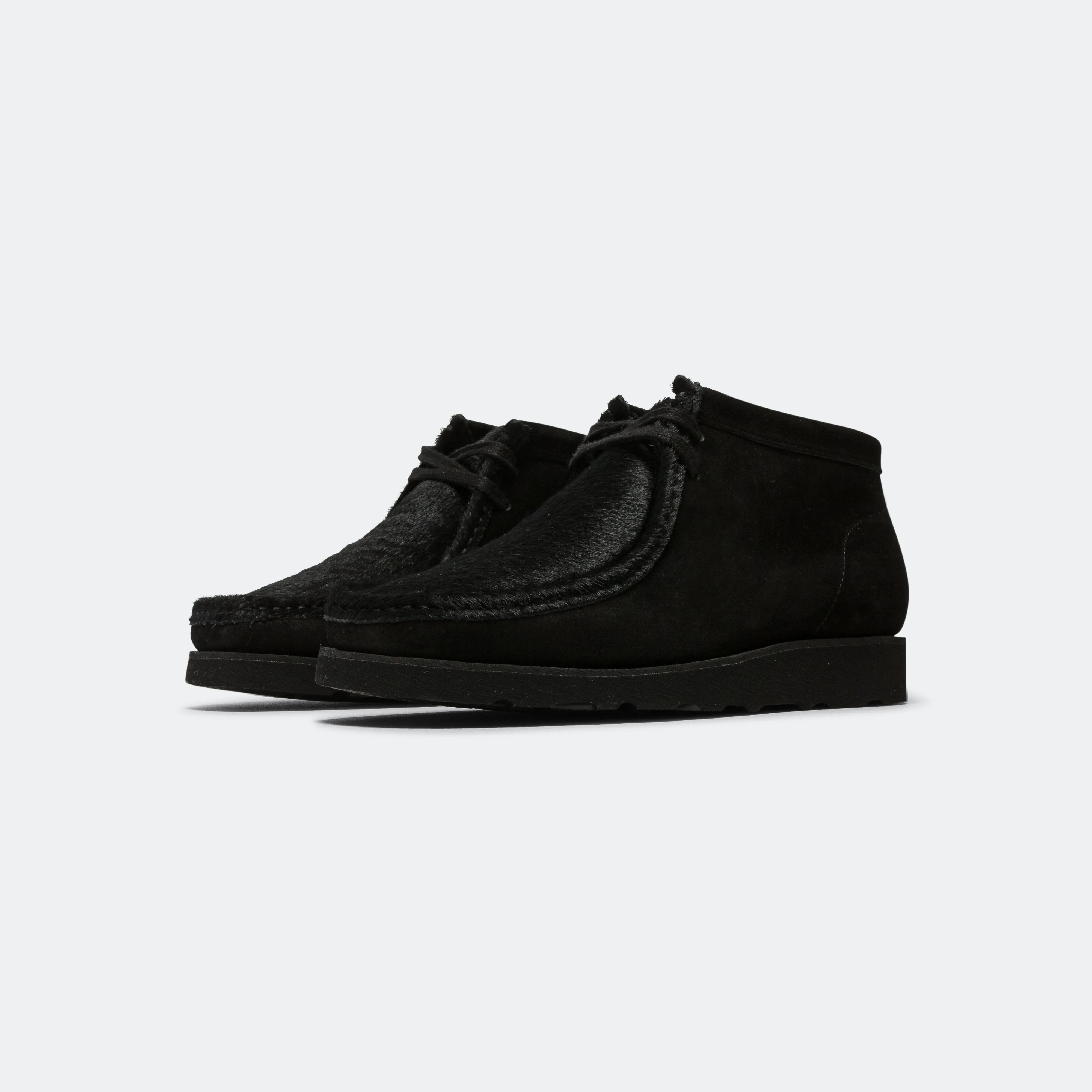 P404  UP THERE - Black Suede/Black Pony Chic Cool Non Slip Standing Workers