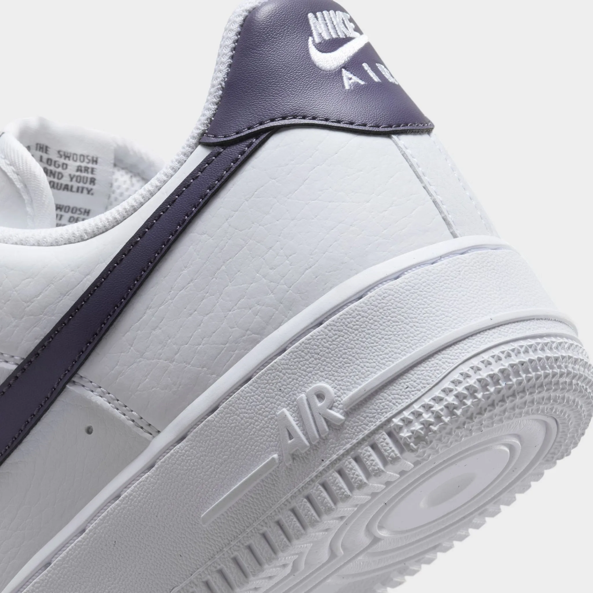 Nike Women's Air Force 1 '07 Next Nature White / Dark Raisin Ankle Support Tech Seamless Toe Box Construction