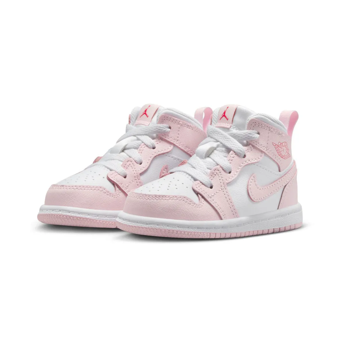 Jordan 1 Mid 'Pink Foam Fire Red' Baby/Toddler Shoes Comfort Wear
