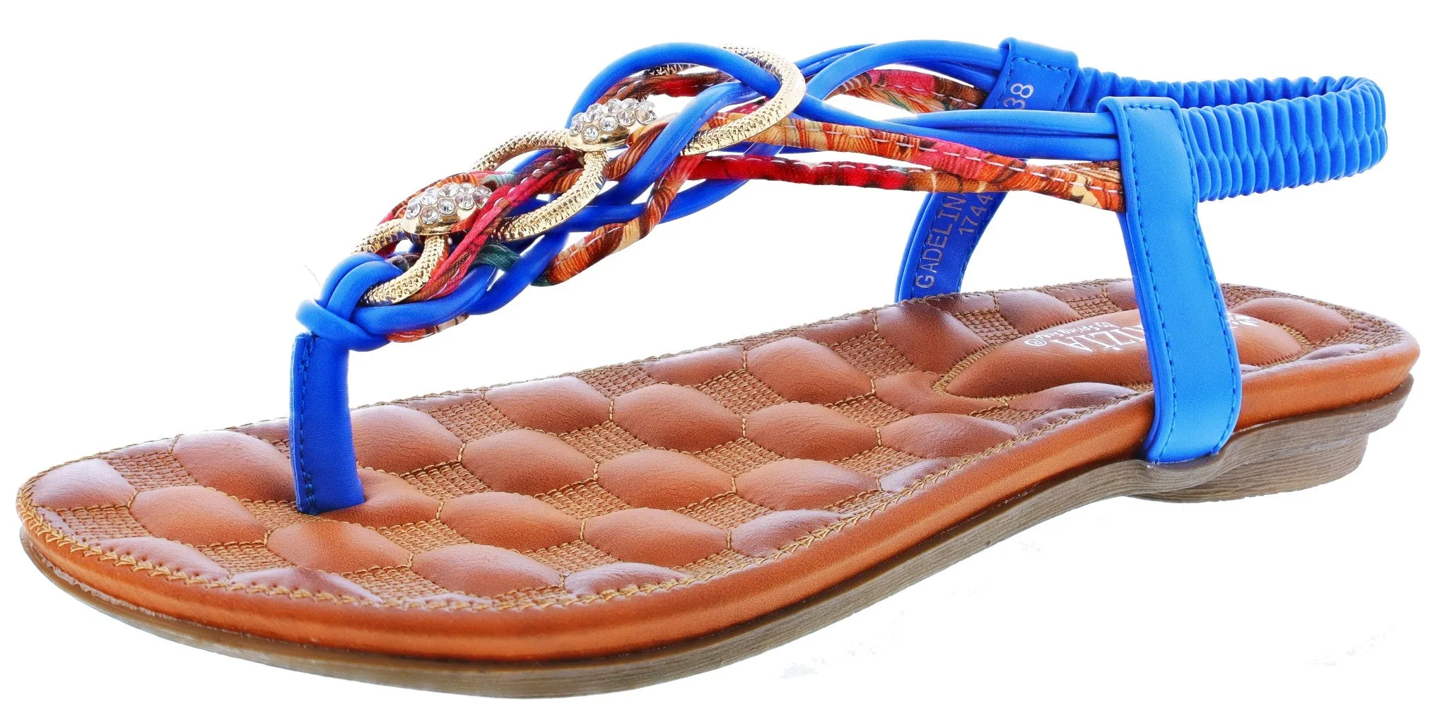 Comfortable All mesh material Patrizia Womens Gadelina Lightweight Summer T-Strap Sandals