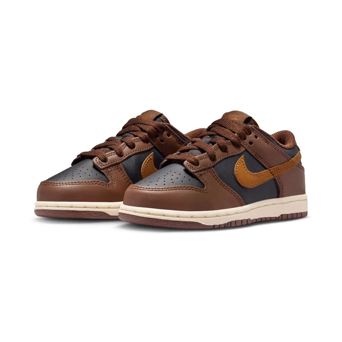 Nike Dunk Low 'Brown Black' Little Kids' Shoes Slip Safe warm glow