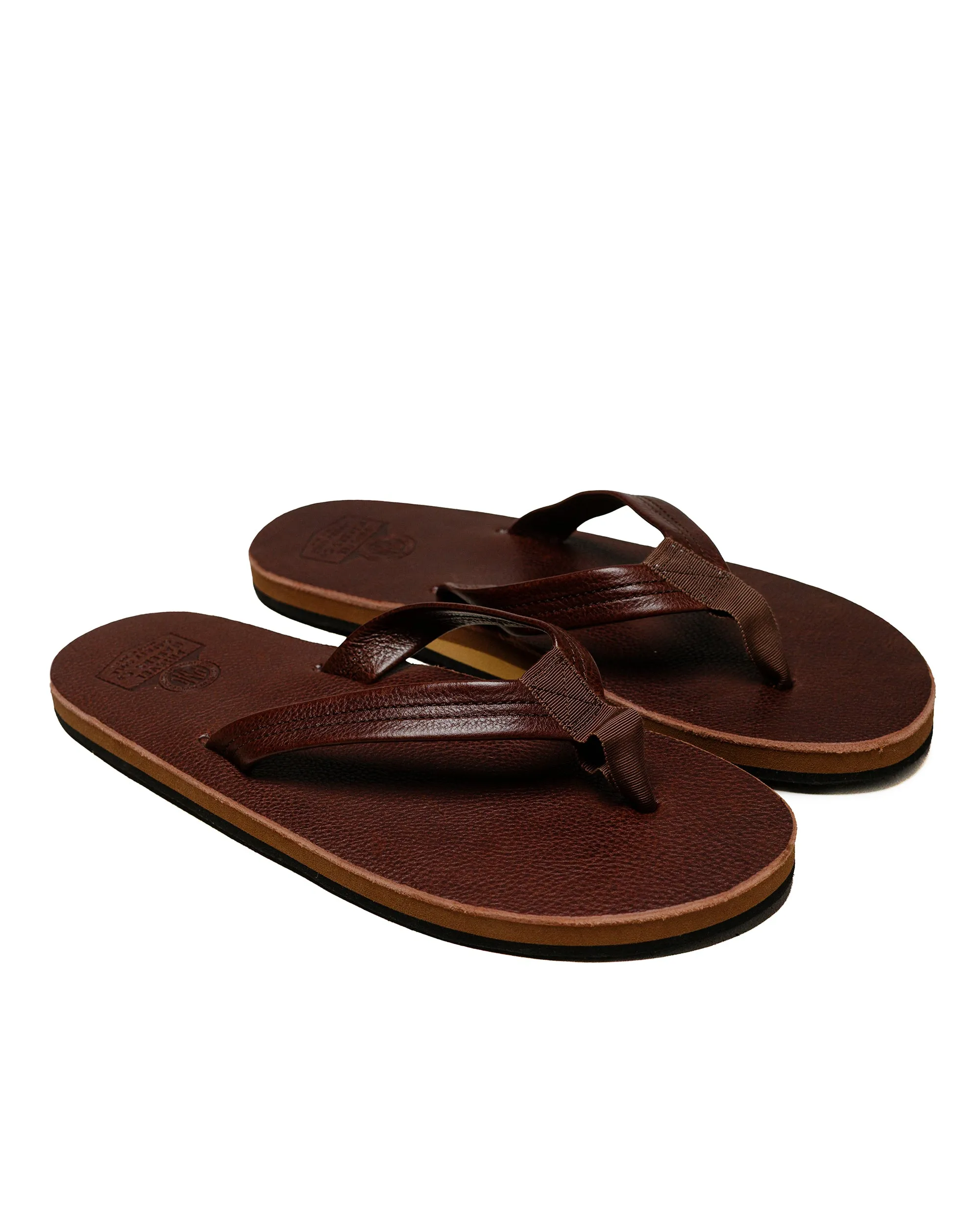 Fashion-forward flexibility slip - on style Phigvel Leather Beach Sandals Brown