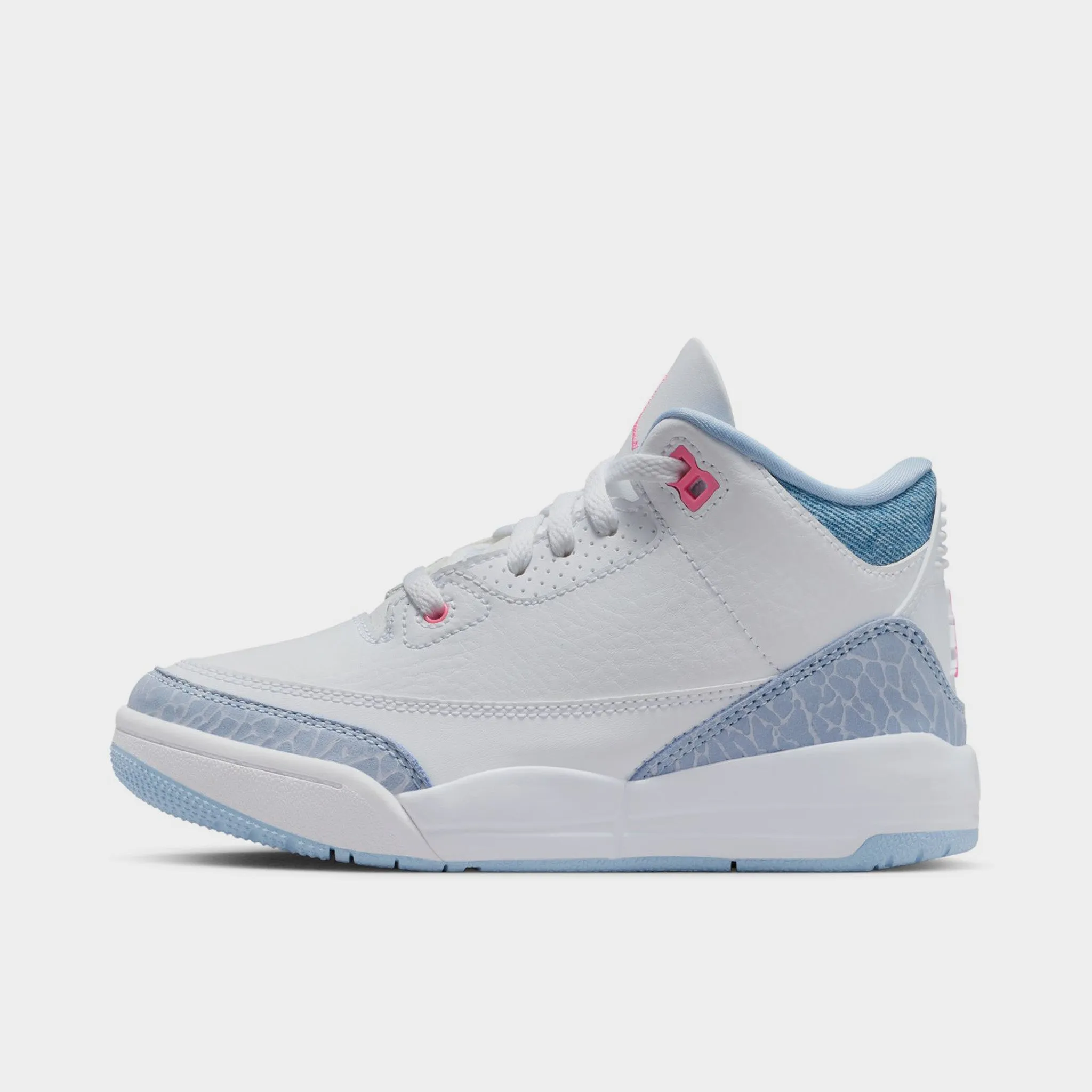 Mid Top Style Jordan 3 Retro PS White / Pink Glow - Cobalt Bliss
