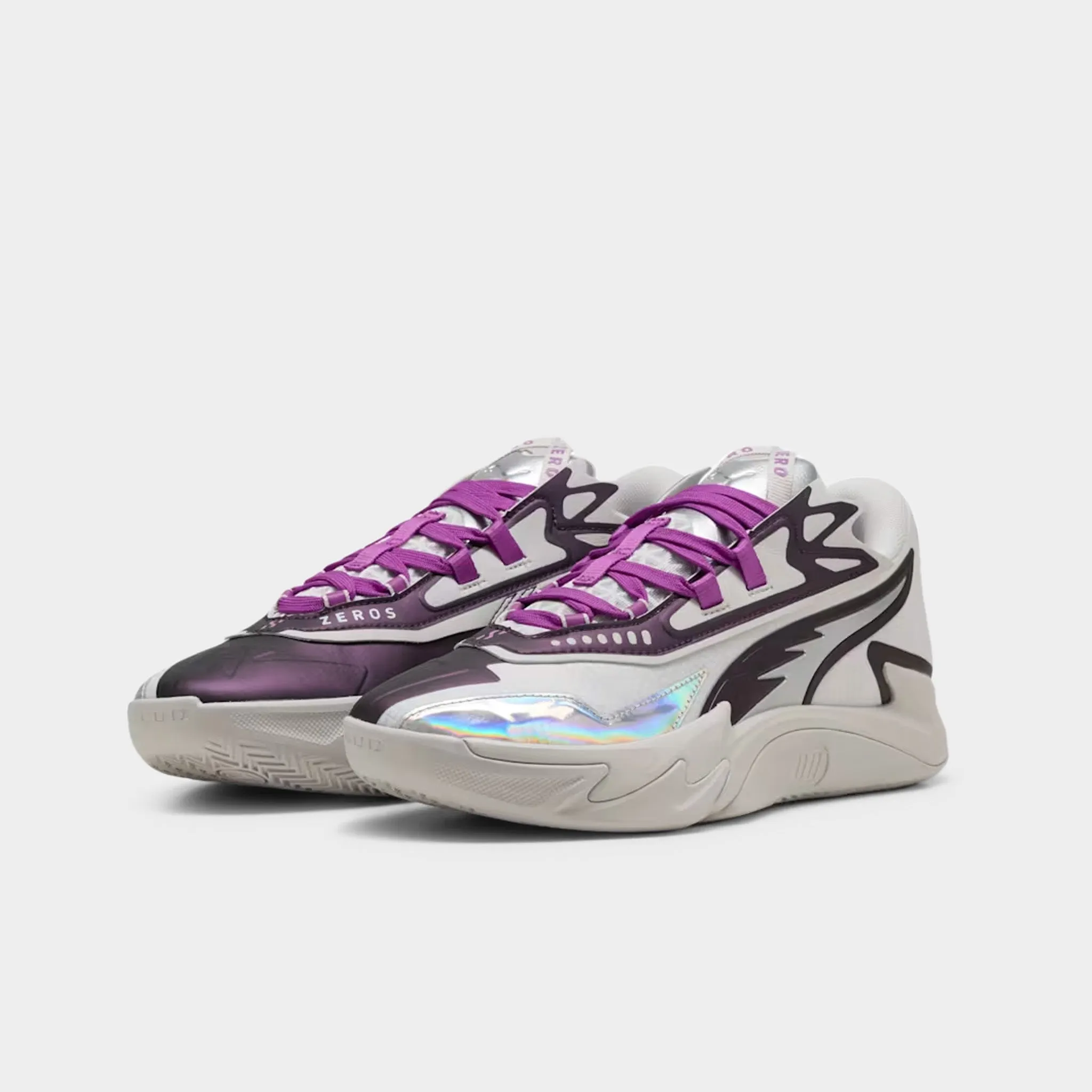 zipper Foam Midsole Grip PUMA Scoot Zeros II "Sterling" Feather Gray / Wild Berry