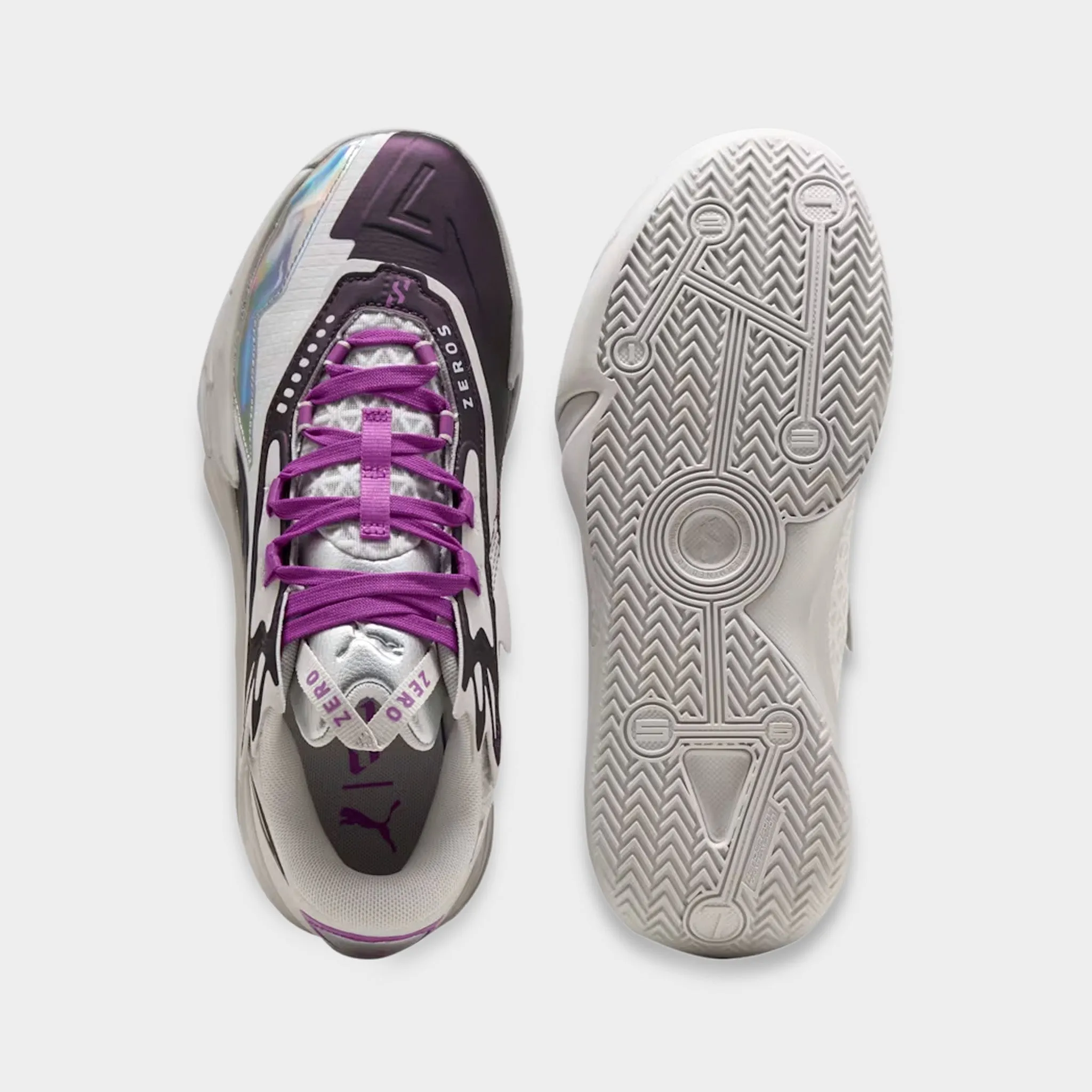 PUMA Scoot Zeros II "Sterling" Feather Gray / Wild Berry Springy Ride Geometry High Jump