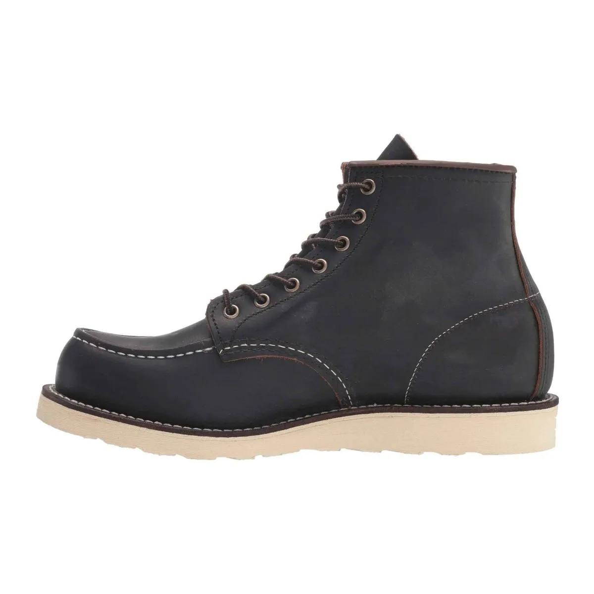 Distressed finish Red Wing Men's 6-Inch Classic Moc 8849 Black Prairie Leather