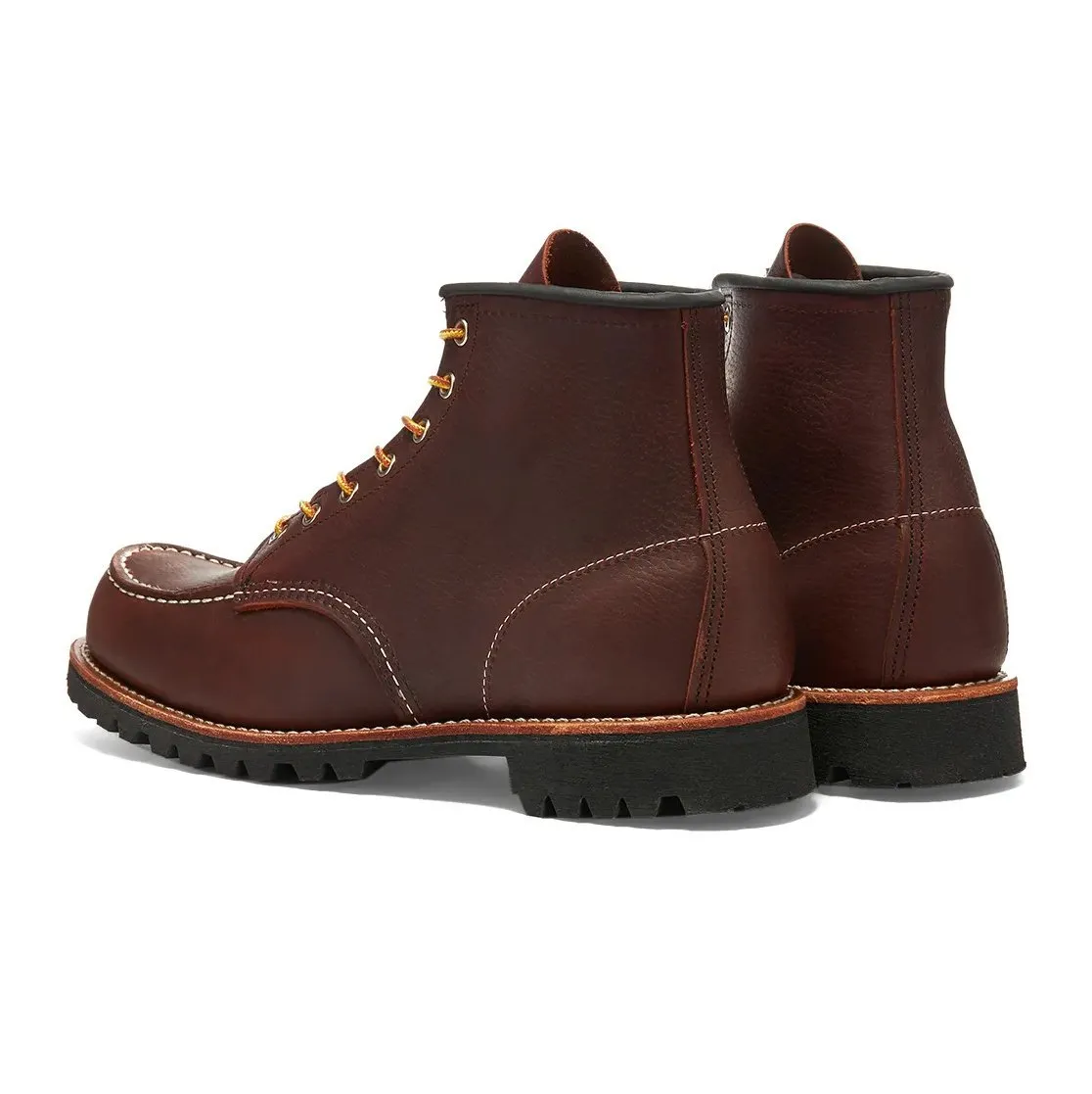 Timeless Look Rugged And Durable Red Wing Men's Roughneck 8146 Classic Moc Briar Brown Leather