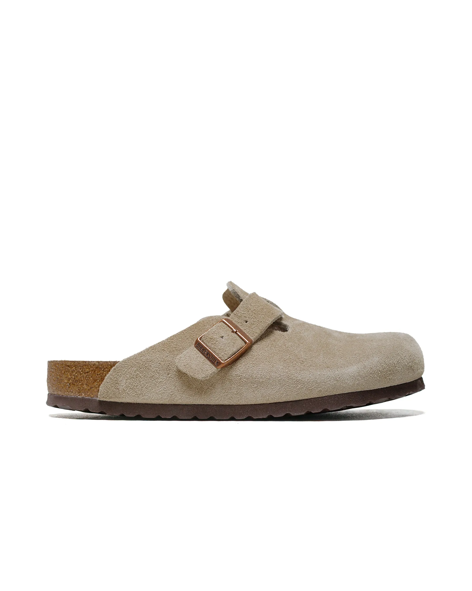 Padded collar platform Birkenstock Boston Taupe Suede