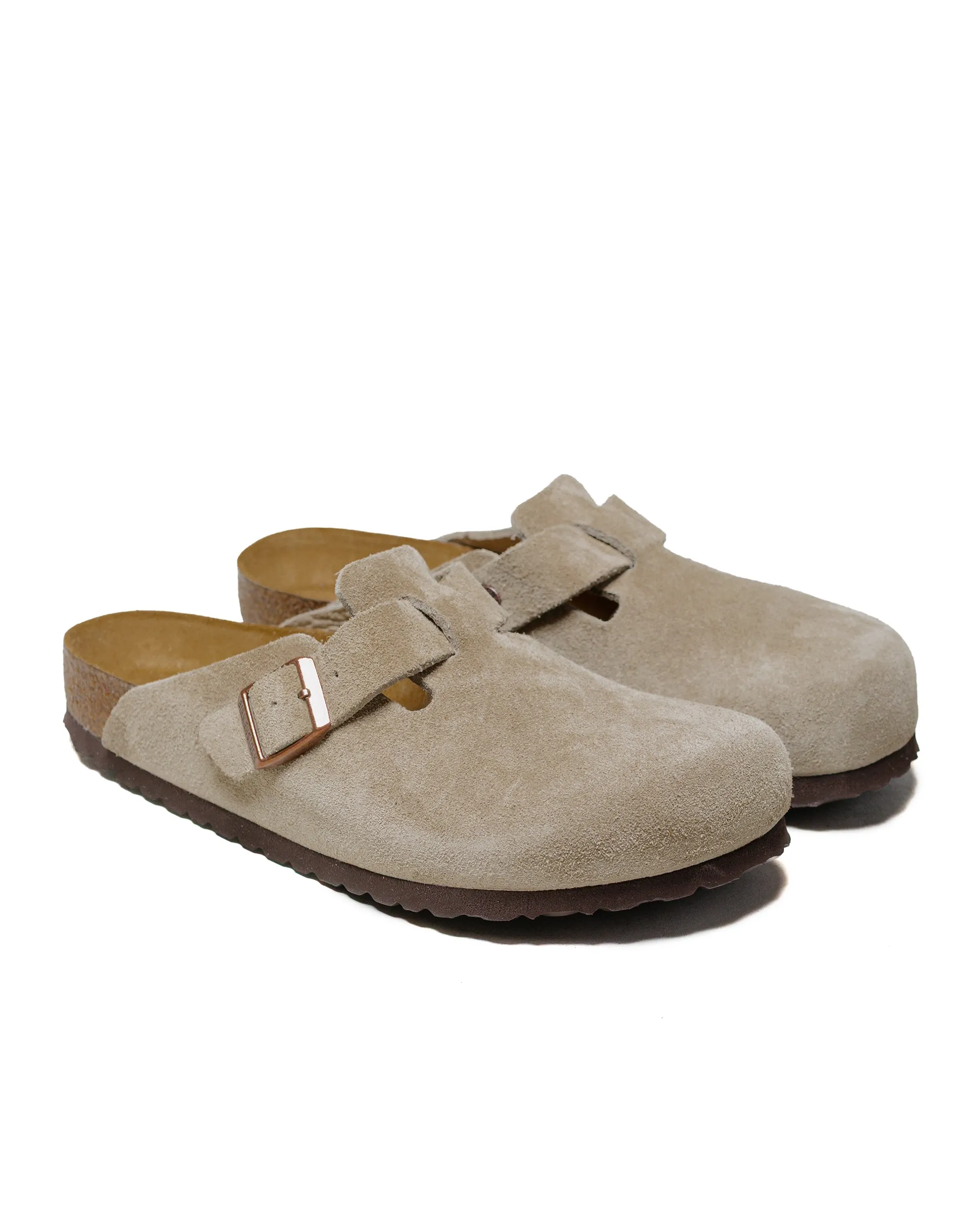 Birkenstock Boston Taupe Suede Slip-on