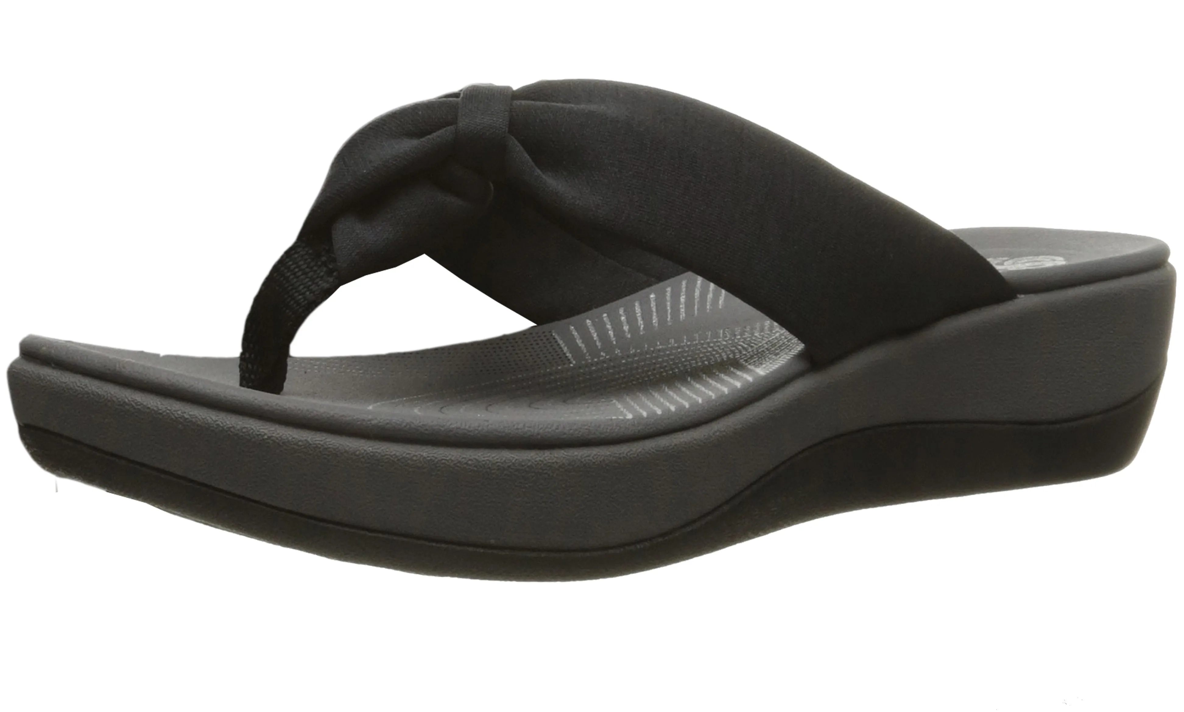 Clarks Women Arla Glison Thong Sandals with Arch Support Adjustable Walking Shoes Weave Style