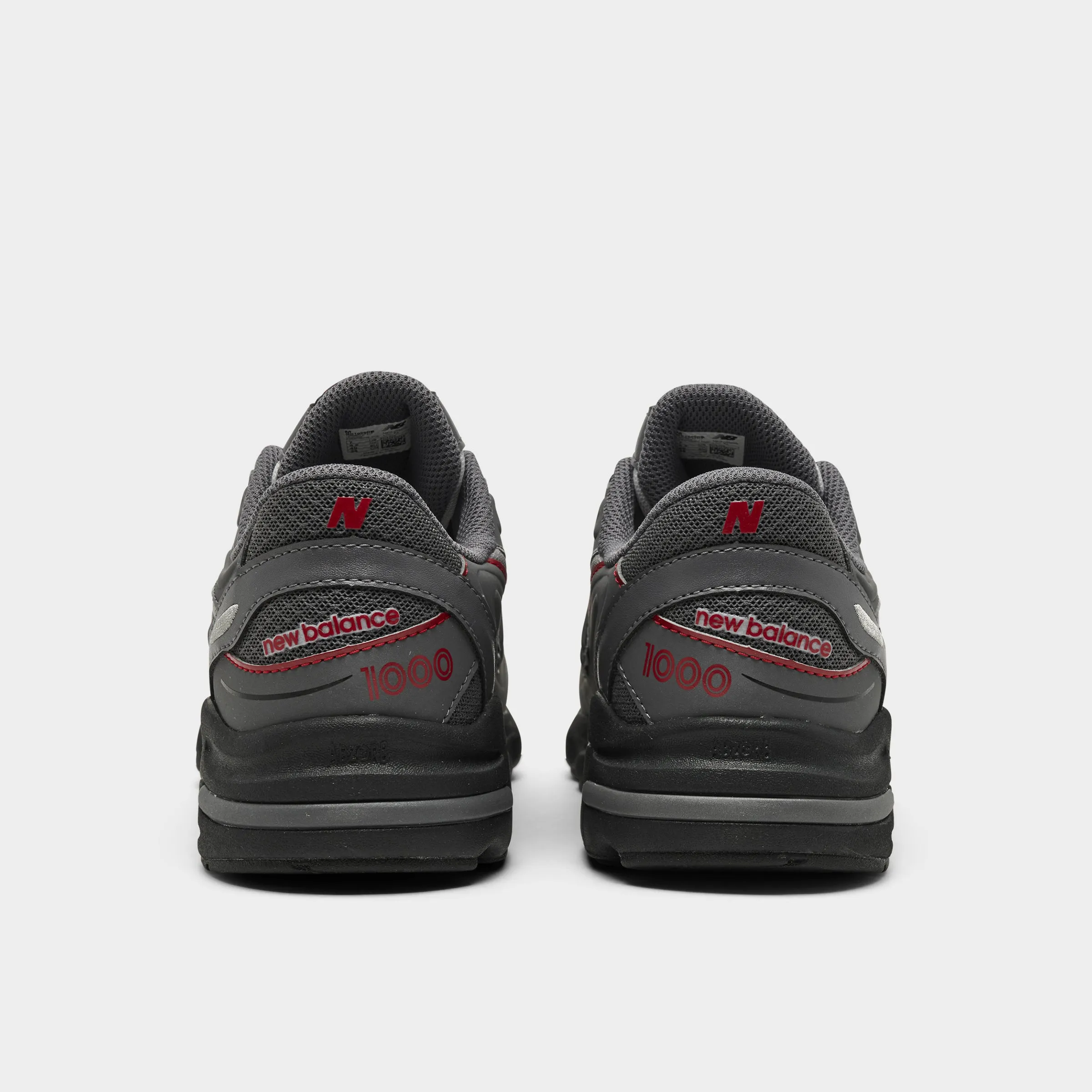 New Balance Juniors' 1000 Castlerock / Team Red anatomical shoe shape running sock