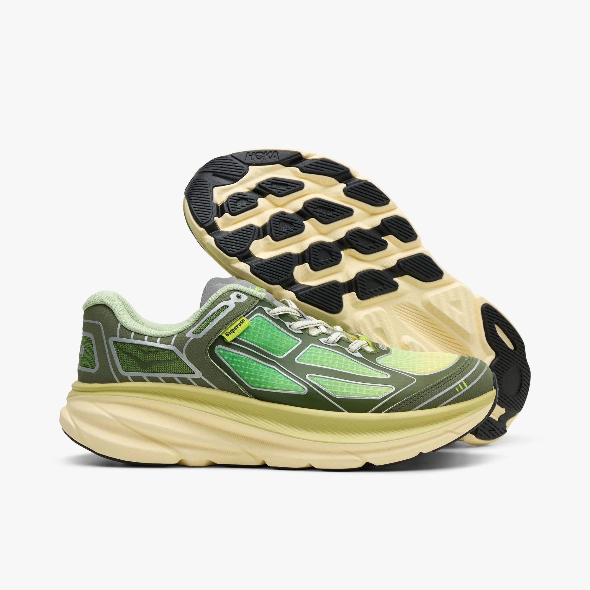 Hoka x SUPERVSN U Clifton One9 Green Flash / Limelight outdoor - running fitness culture