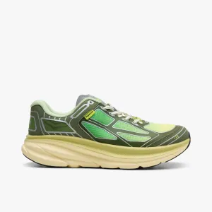 running in a playground shoes Hoka x SUPERVSN U Clifton One9 Green Flash / Limelight