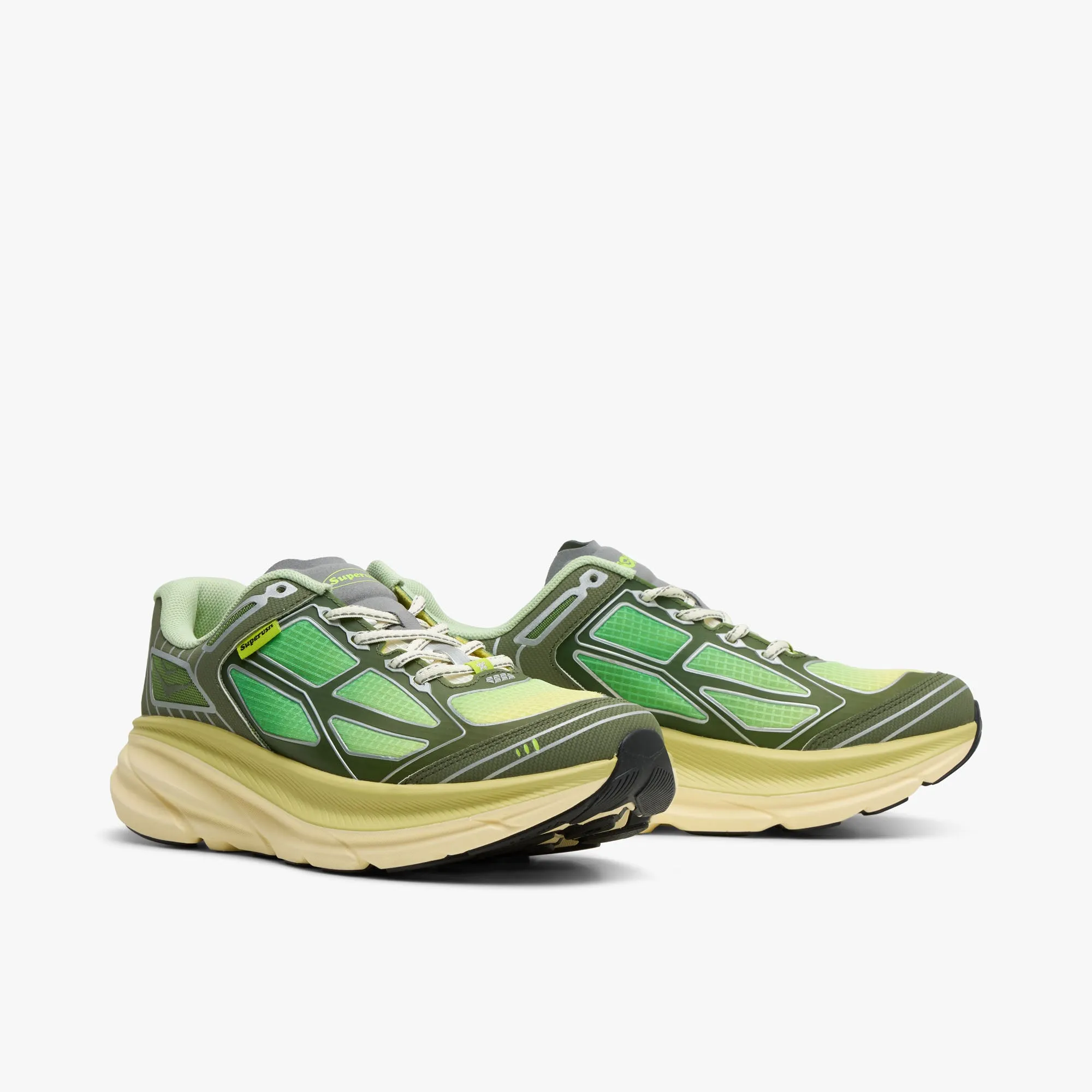 running in cities Hoka x SUPERVSN U Clifton One9 Green Flash / Limelight