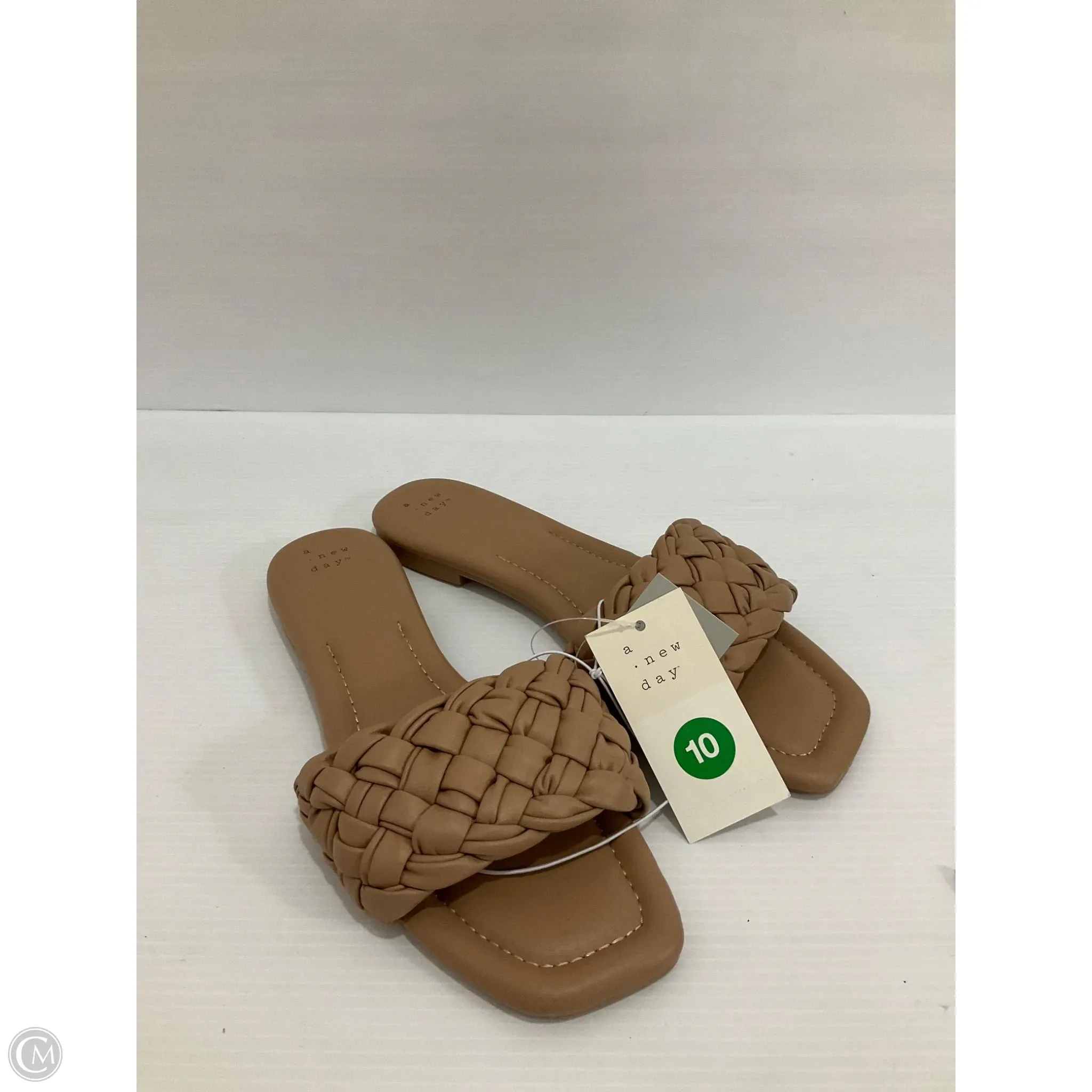 Moisture wicking Shine Bright Sandals Flats By A New Day In Tan, Size: 10