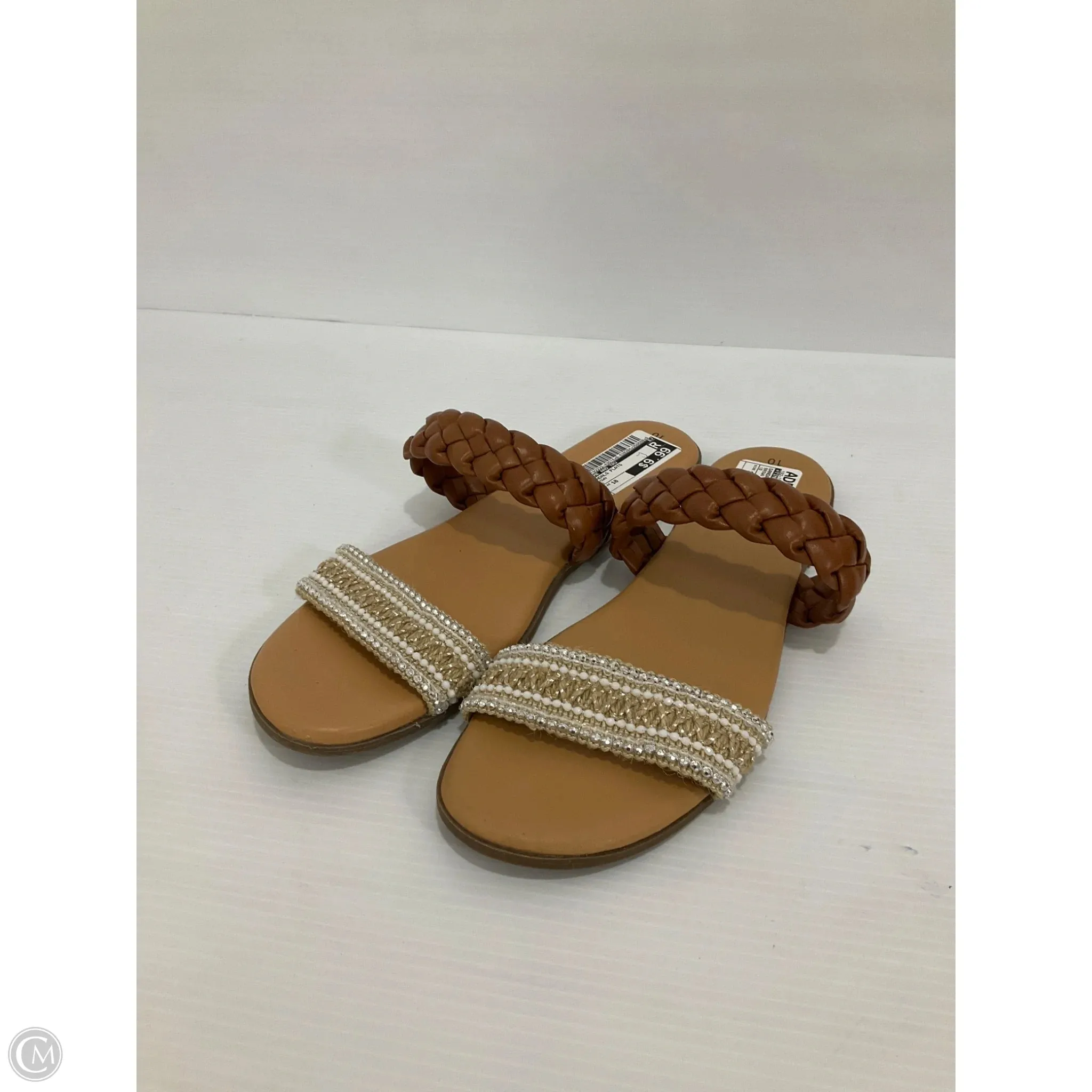 Sandals Flats By Time And Tru In Brown, Size: 10 summer - style