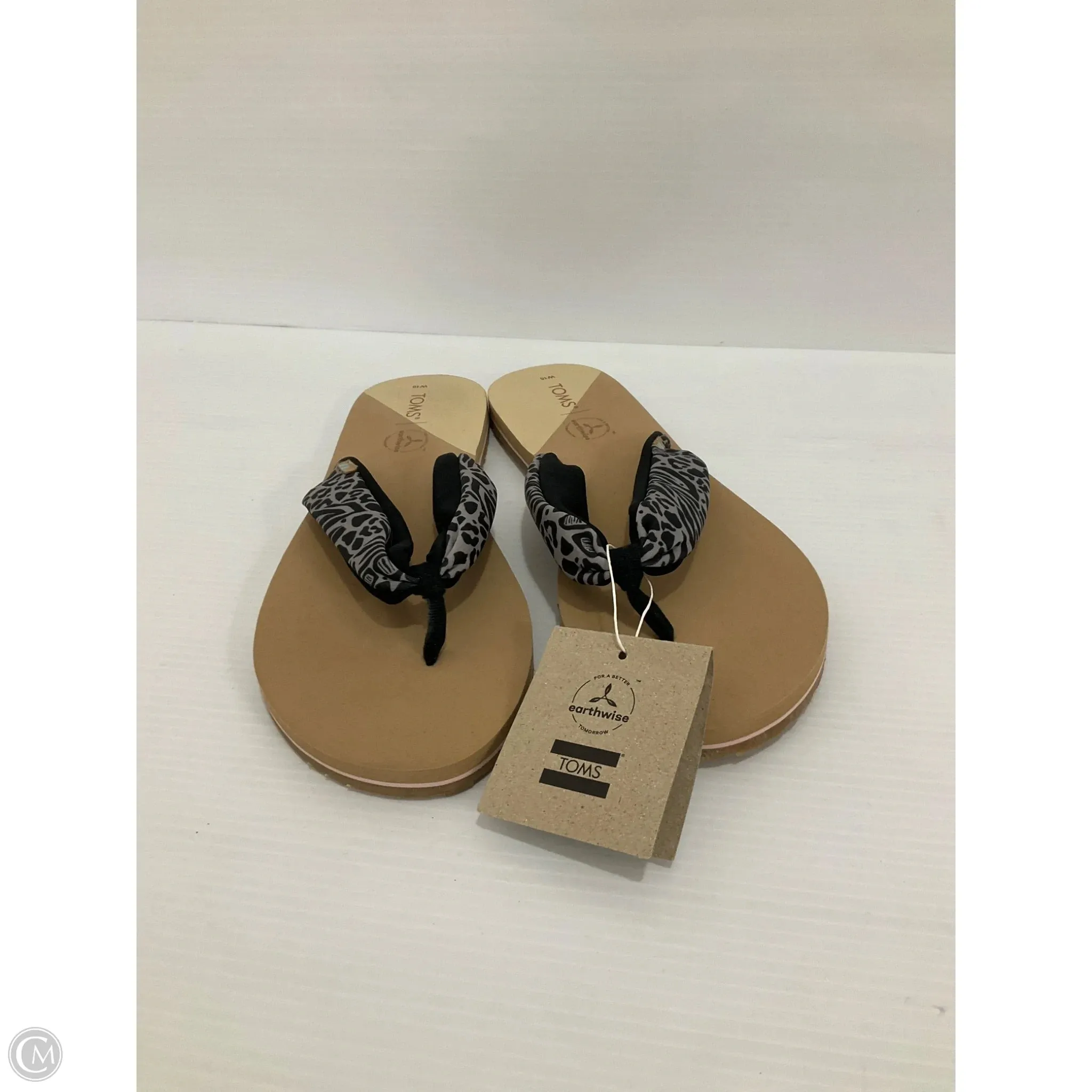 Sandals Flip Flops By Toms In Animal Print, Size: 10 Work Life