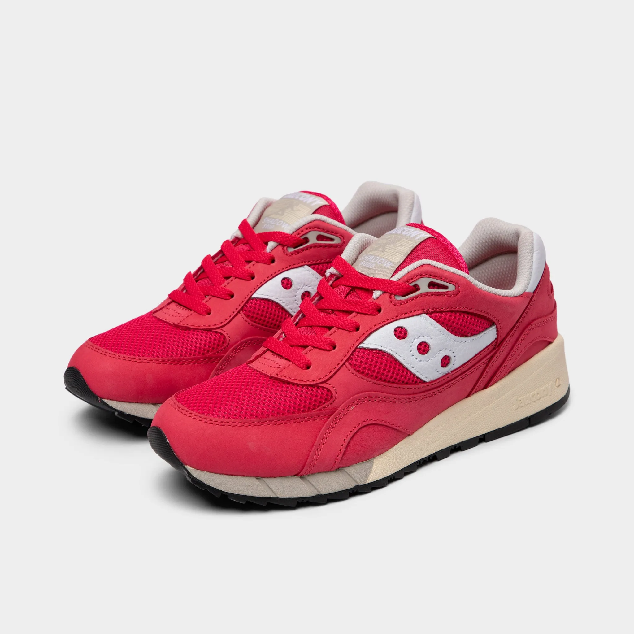 moisture - wicking feature arch - supported running wear Saucony Shadow 6000 Premium Red / White
