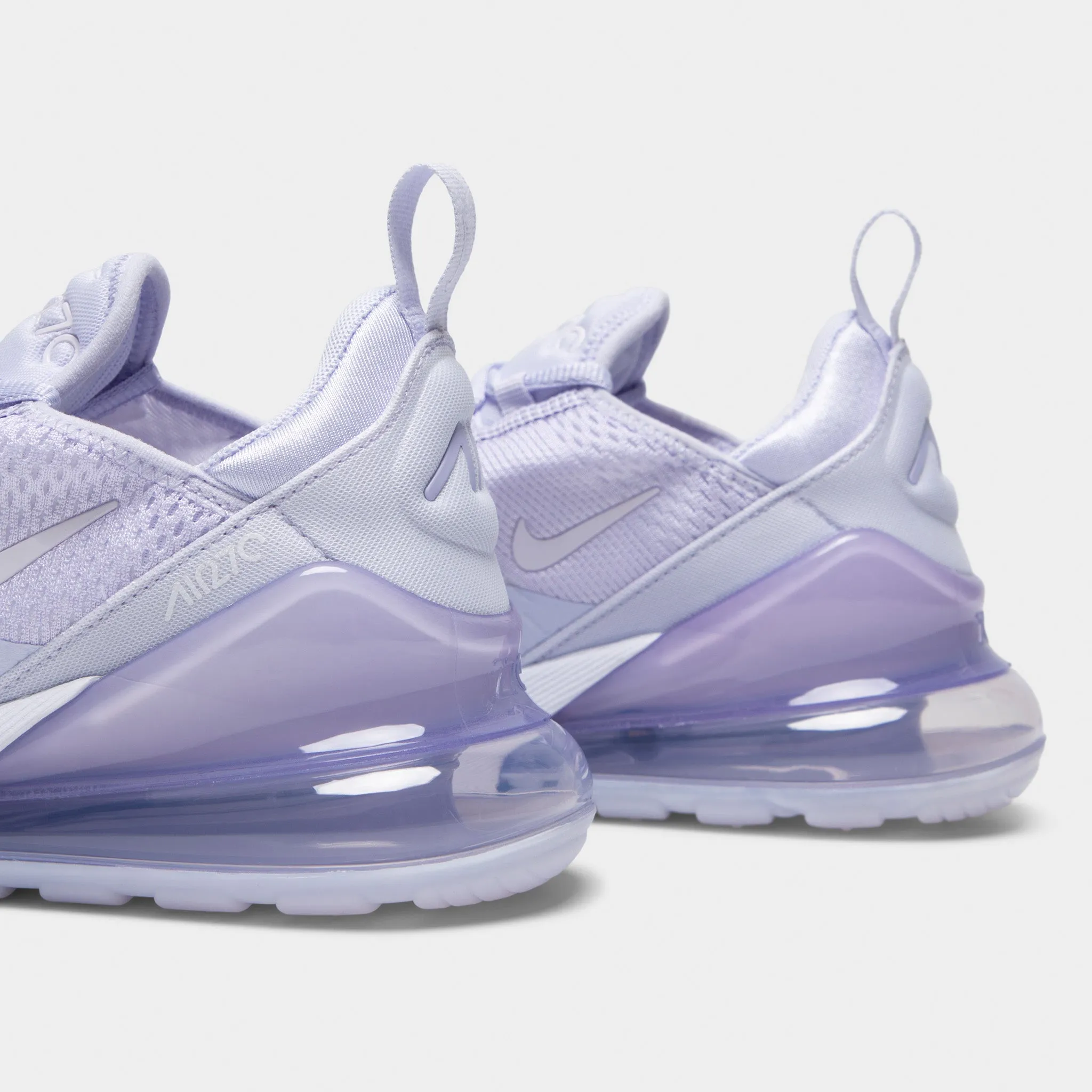 light - weight sole shoes hook and loop closure Nike Women's Air Max 270 Amethyst Tint / White - Amethyst Tint