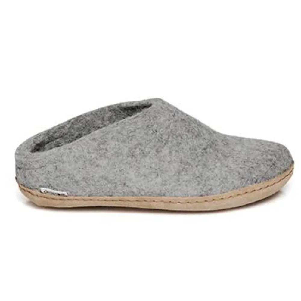 Glerups Slippers: Slip-on, Grey, Leather B-10-00- 43 Holiday Ready Cool Vibes