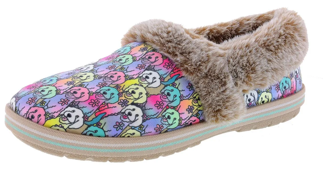 curved sole Skechers Bob's Women's Too Cozy Winter Howl Memory Foam Slippers