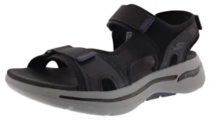 Skechers Men's Go Walk Arch Fit Sandal Mission Hook & Loop Strap Sandals Water Resistant