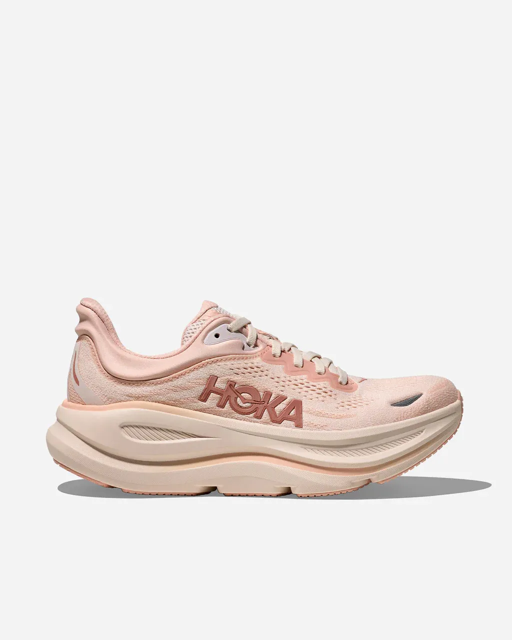 womens hoka bondi 9 (rose latte/rose cream) All-Day Flexibility