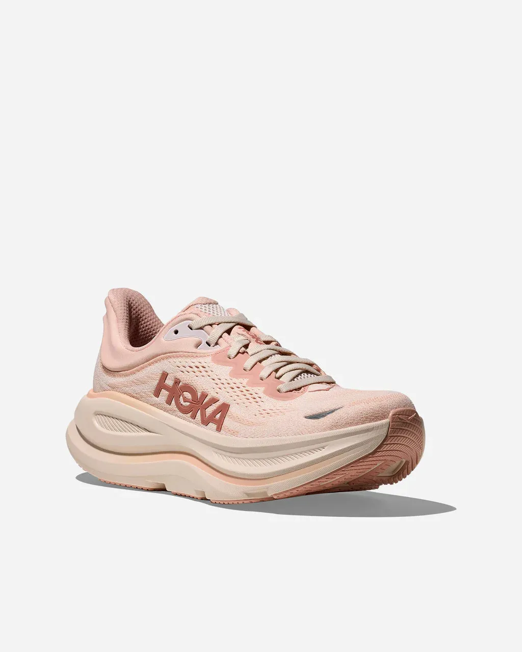 womens hoka bondi 9 (rose latte/rose cream) lining - type Non-marking sole
