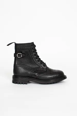 Maria Brogue Boots Black Metallic Buckle Comfort Lining Remote Hiking