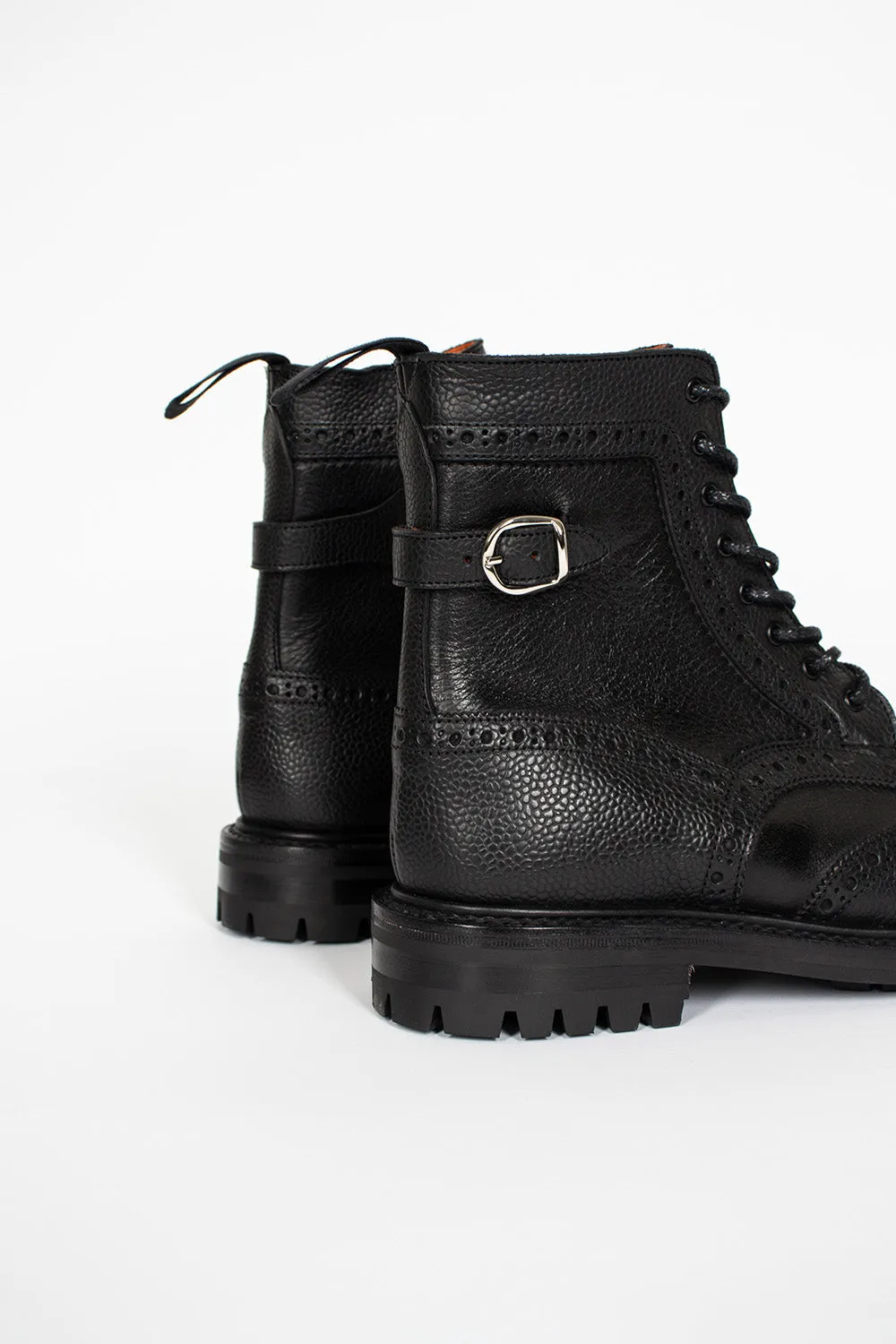 Maria Brogue Boots Black Fashion Forward Urban Footwear