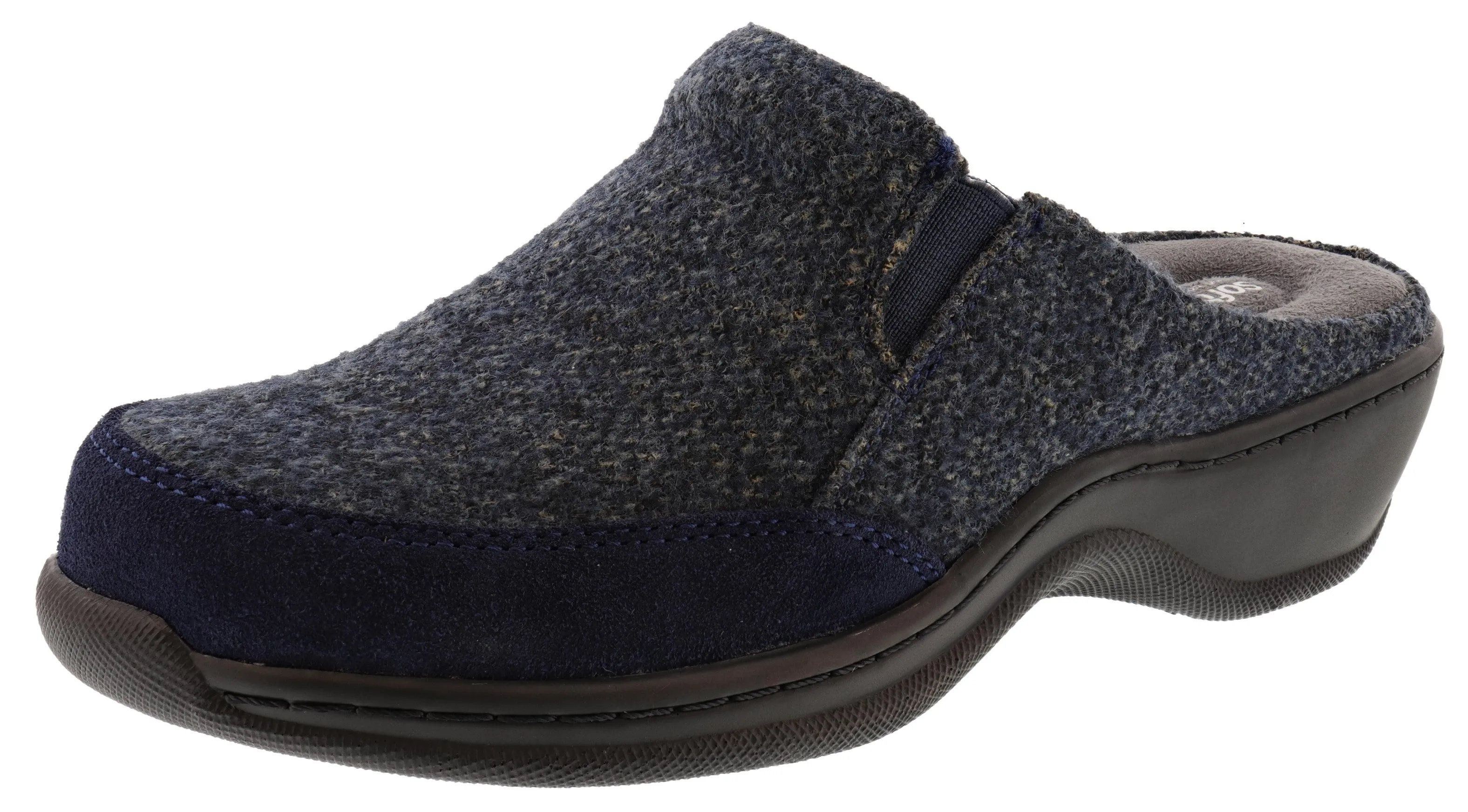 Softwalk Women's 2E Wide Width Slip On Clogs Rock Path