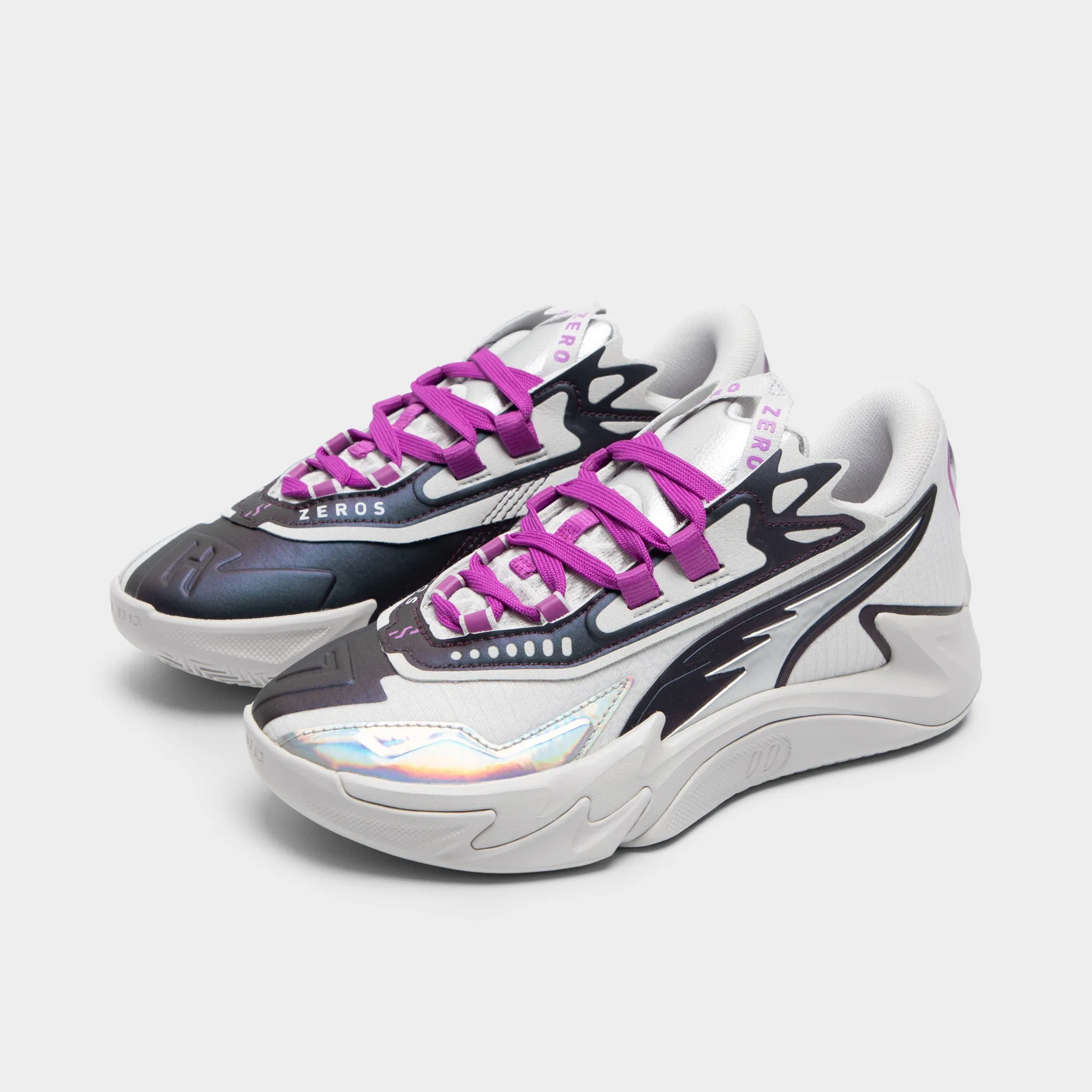 Lateral Stability Frame PUMA Juniors' Scoot Zeros II "Sterling" Feather Gray / Wild Berry