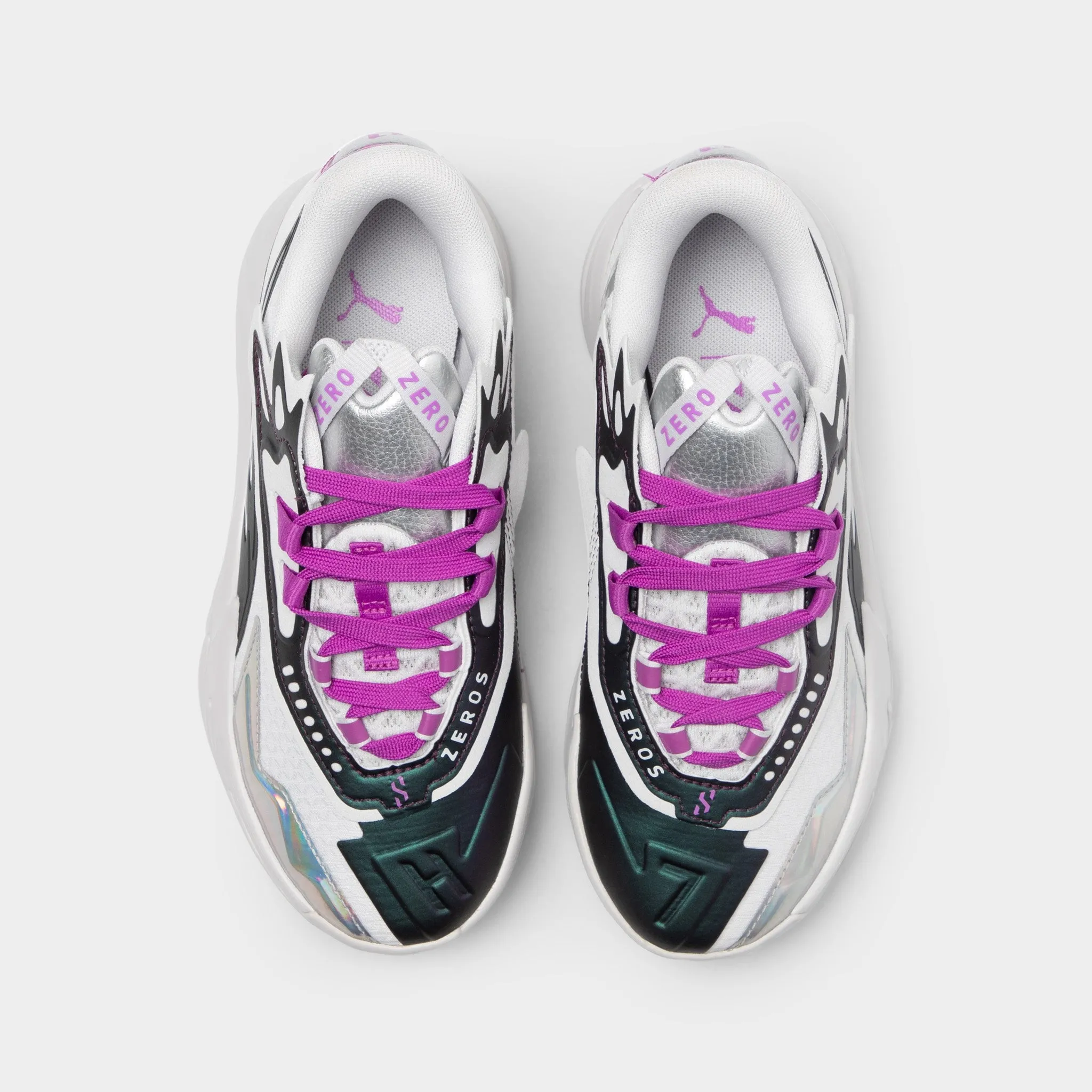 PUMA Juniors' Scoot Zeros II "Sterling" Feather Gray / Wild Berry Hexagonal Outsole