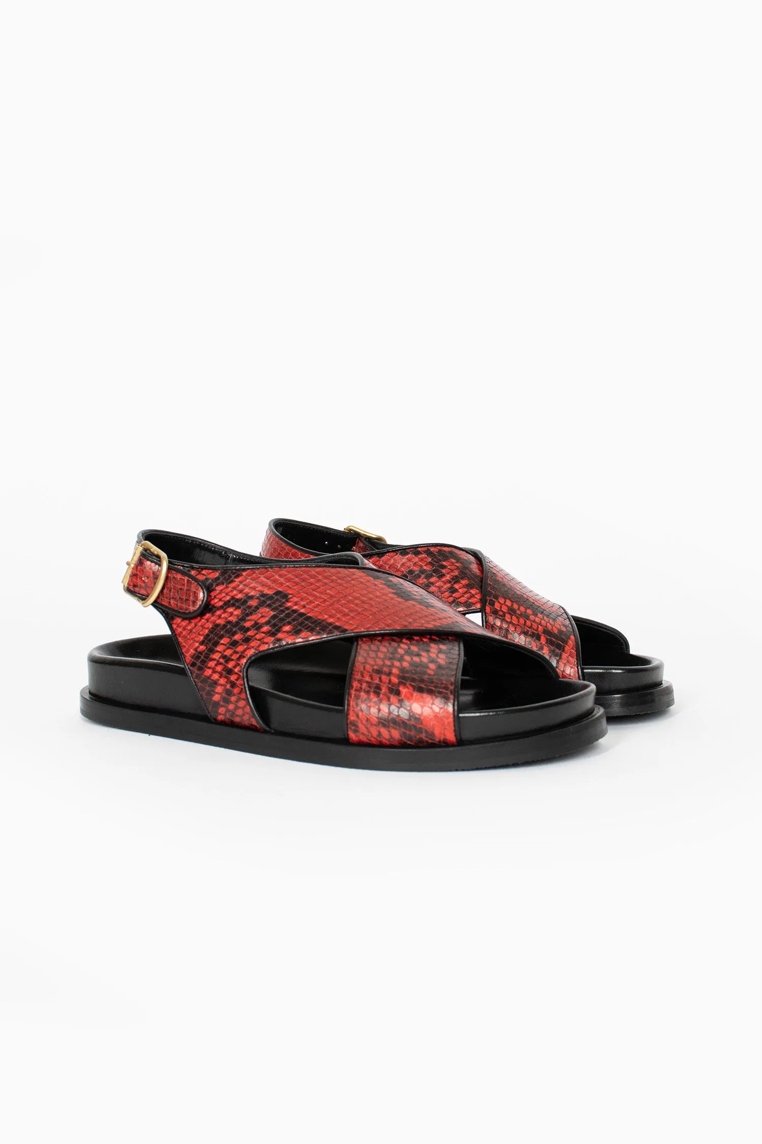 Snake Print Sandals Vermillion Seamless Comfort City Walking
