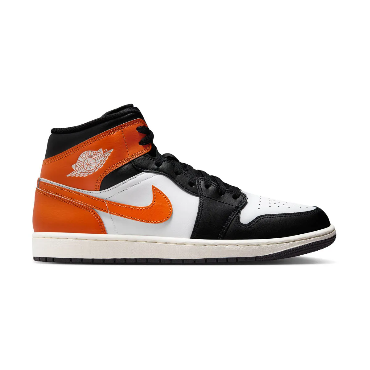 Air Jordan 1 Mid 'Black Toe Starfish' Men's Shoes Light Stride ComfortPadding