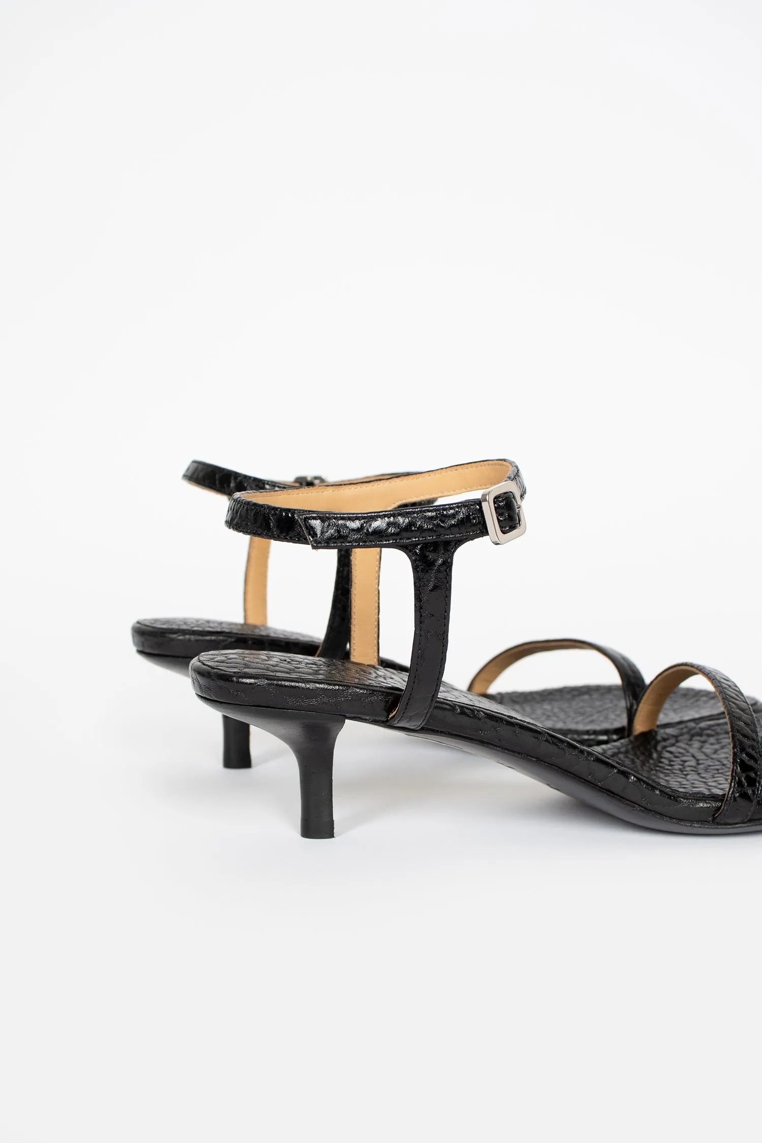 Casual Wear Boho Mood Sottiletta Heeled Sandal Black